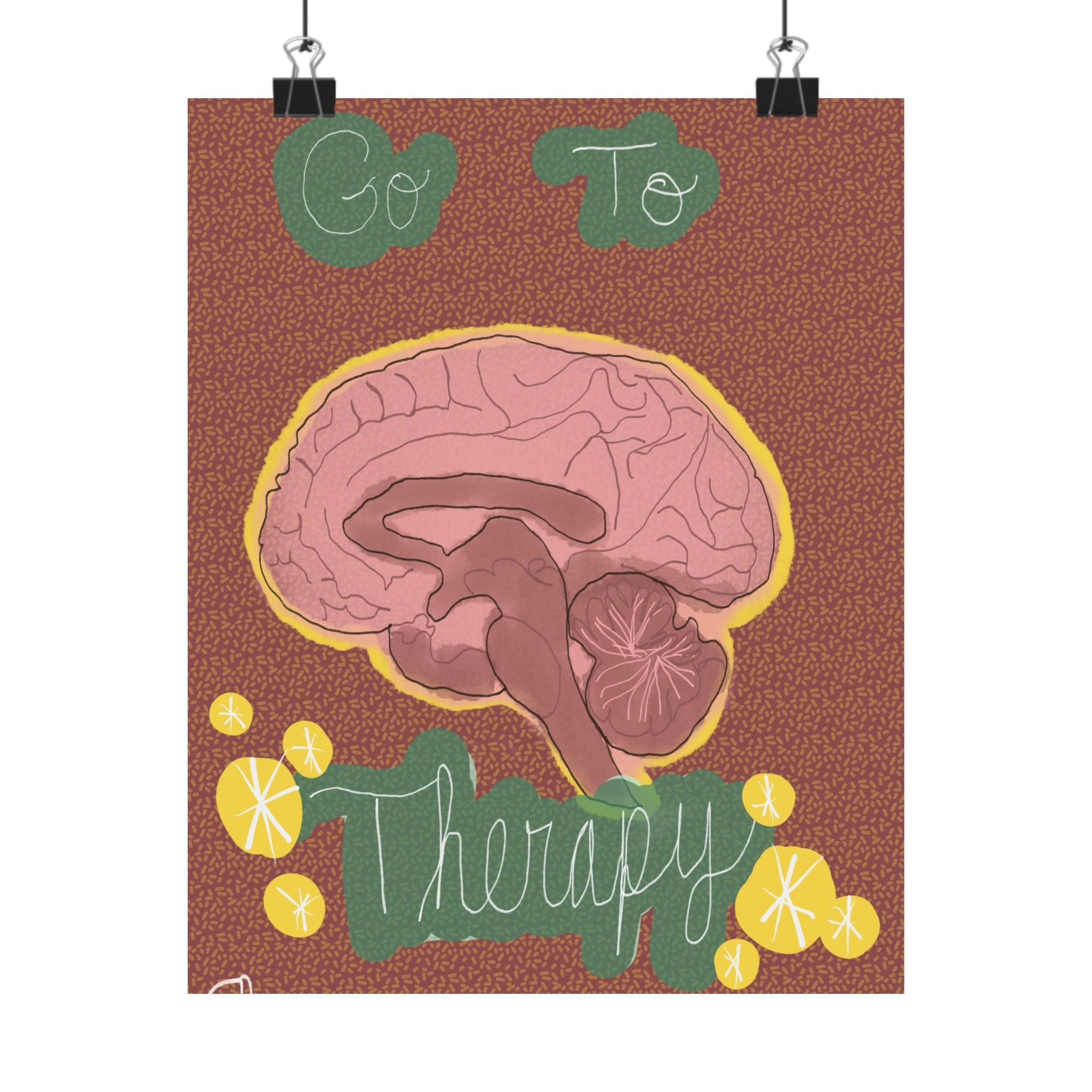 Matte Poster — "Go To Therapy" Brain Art
