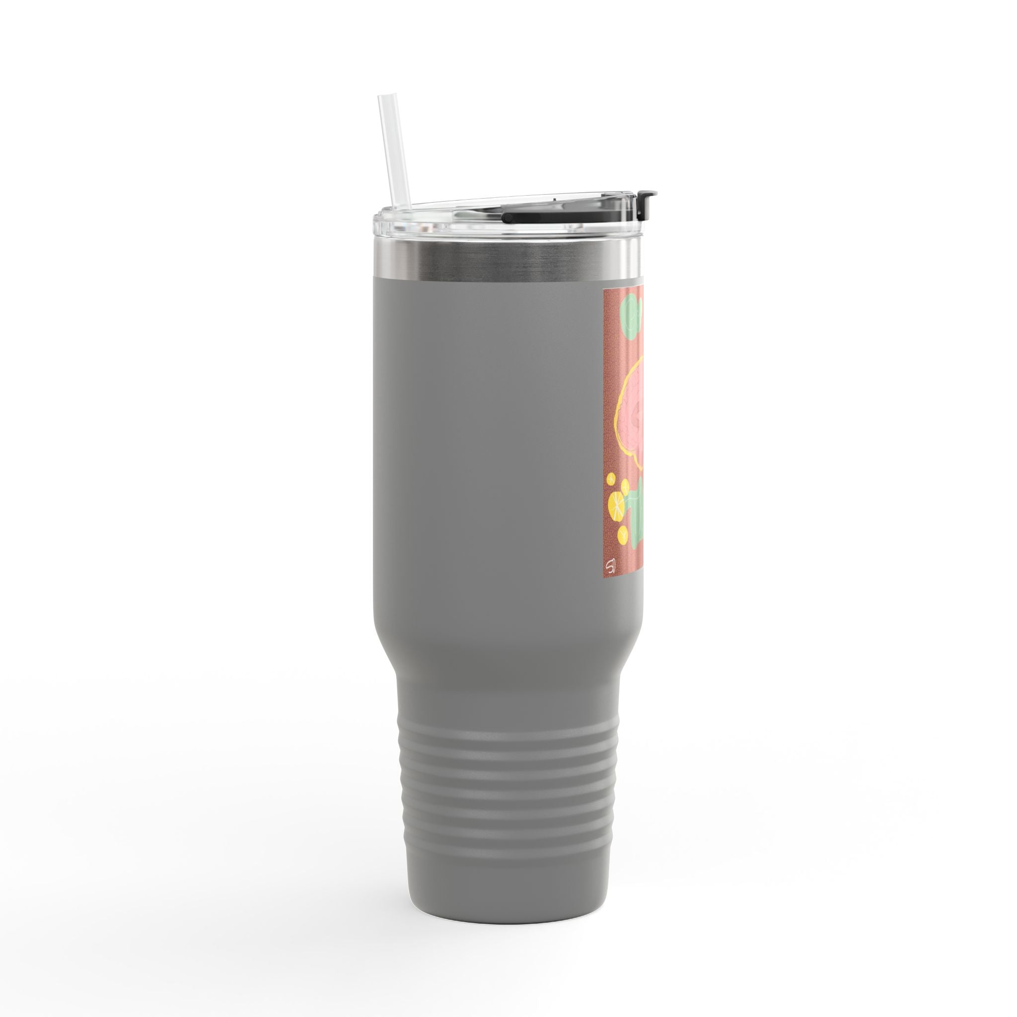 40oz Insulated Travel Mug – Brain Therapy Design, Funny Mental Health Awareness Tumbler