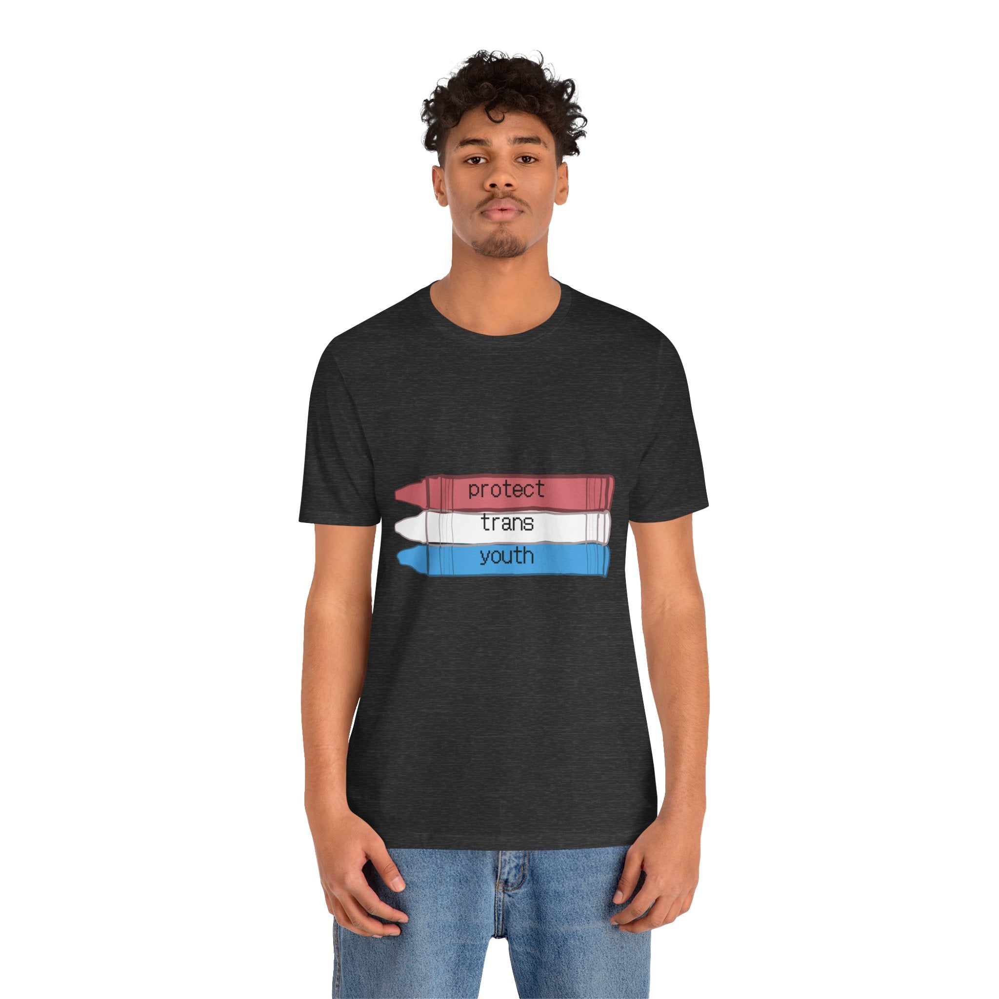 Protect Trans Youth T-Shirt — Transgender Pride Crayon Design