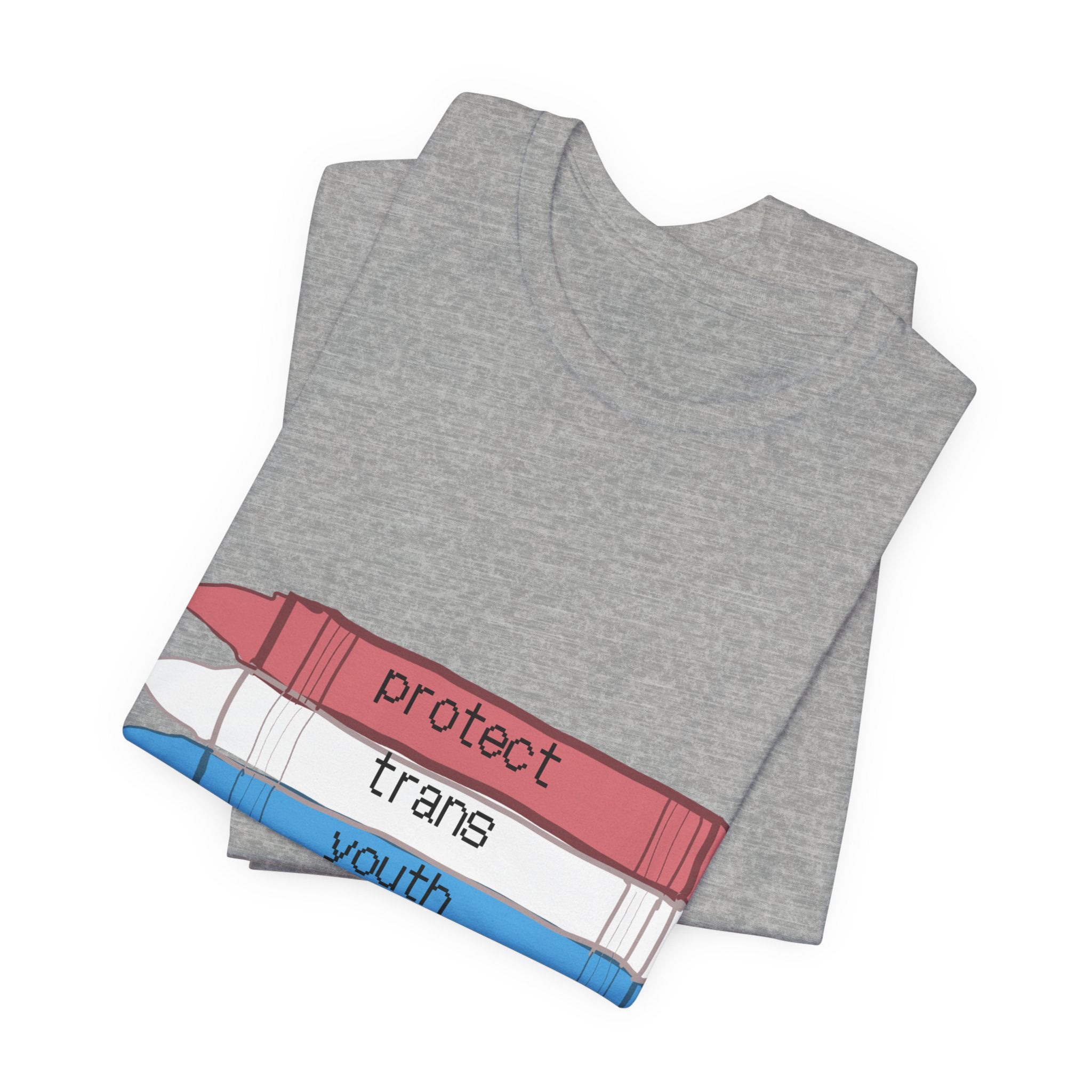 Protect Trans Youth T-Shirt — Transgender Pride Crayon Design