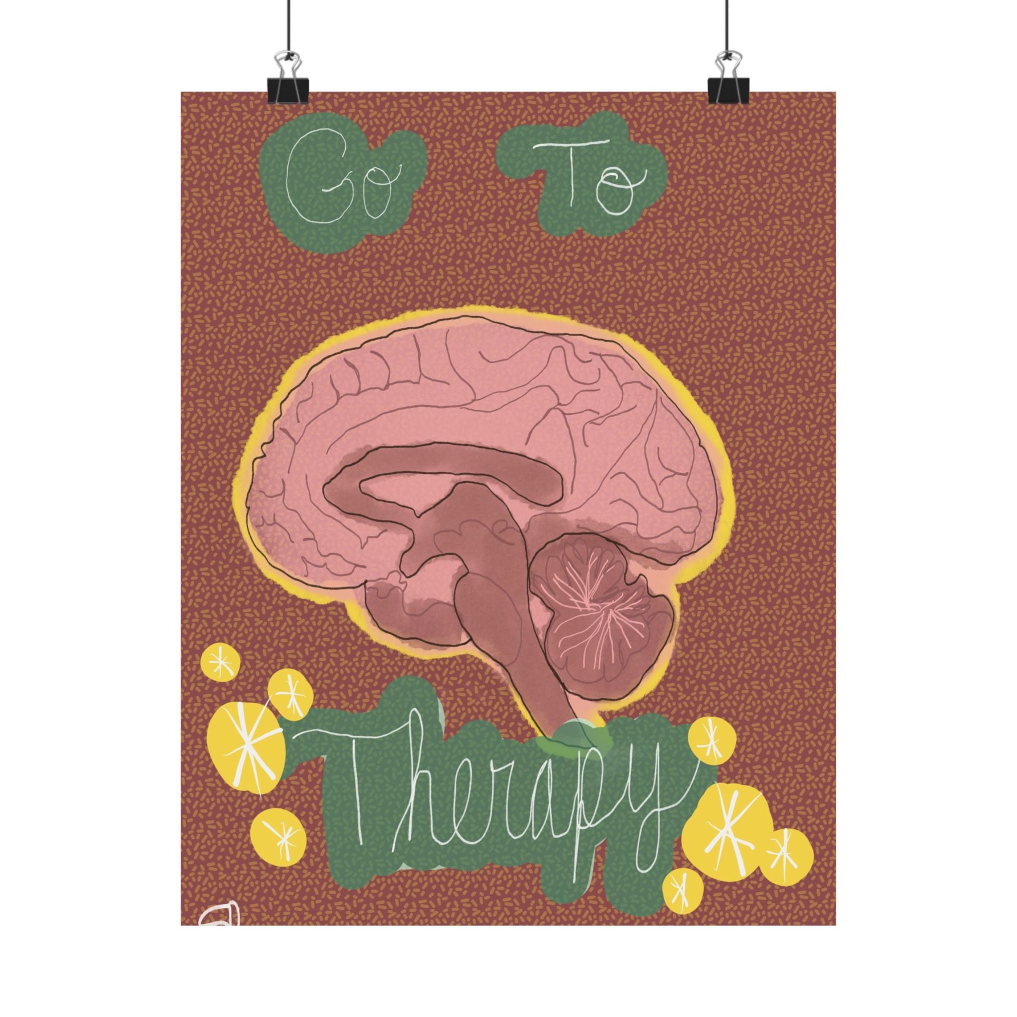 Matte Poster — "Go To Therapy" Brain Art