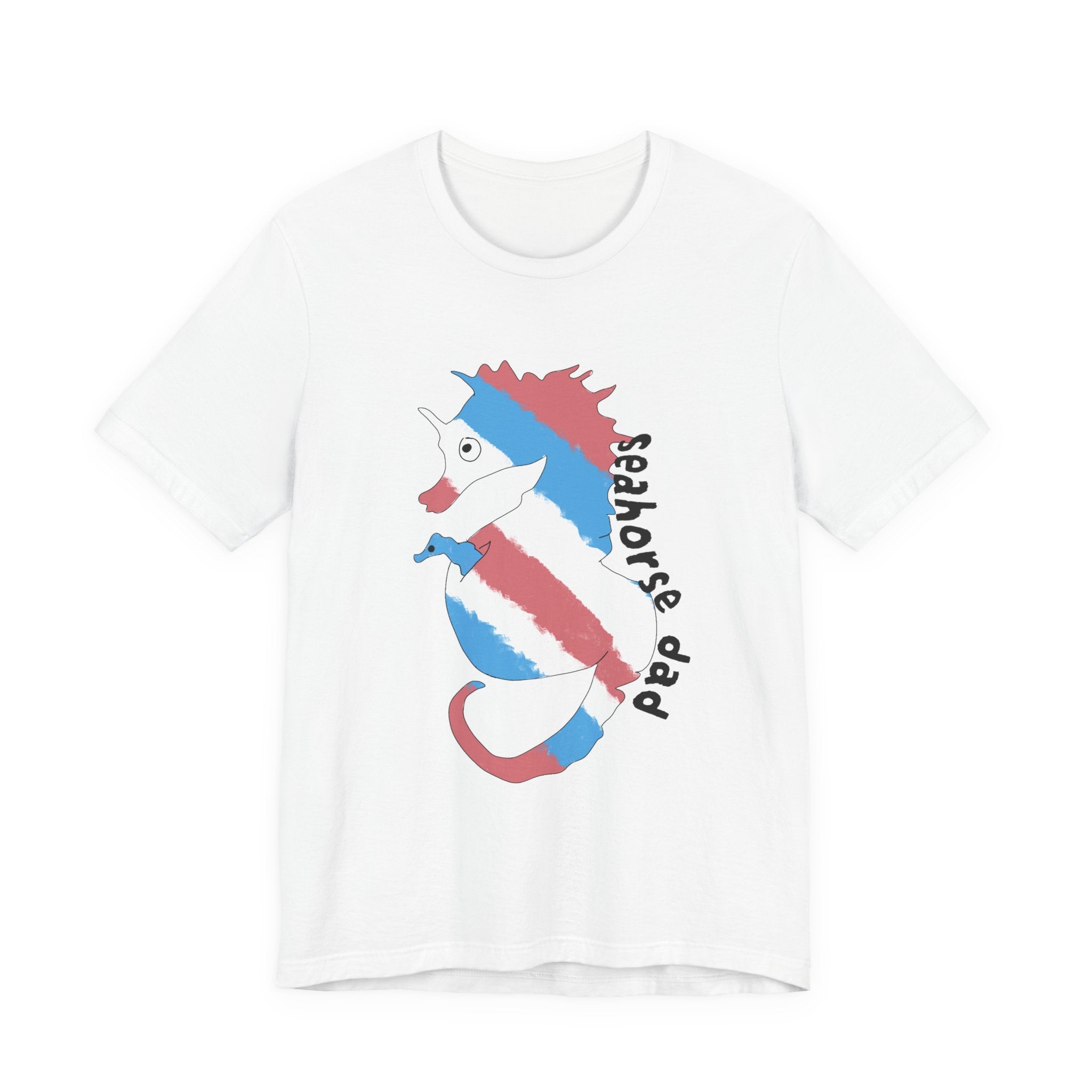 Seahorse Dad T‑Shirt —trans pride Seahorse Father's Day Tee