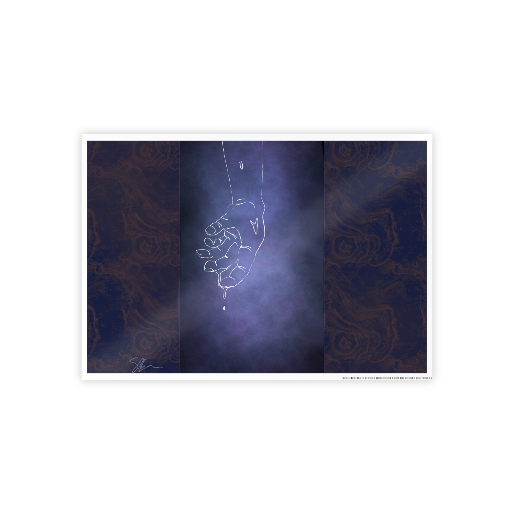 Celestial Hold Gloss Poster — Minimal Constellation Line Art Wall Print