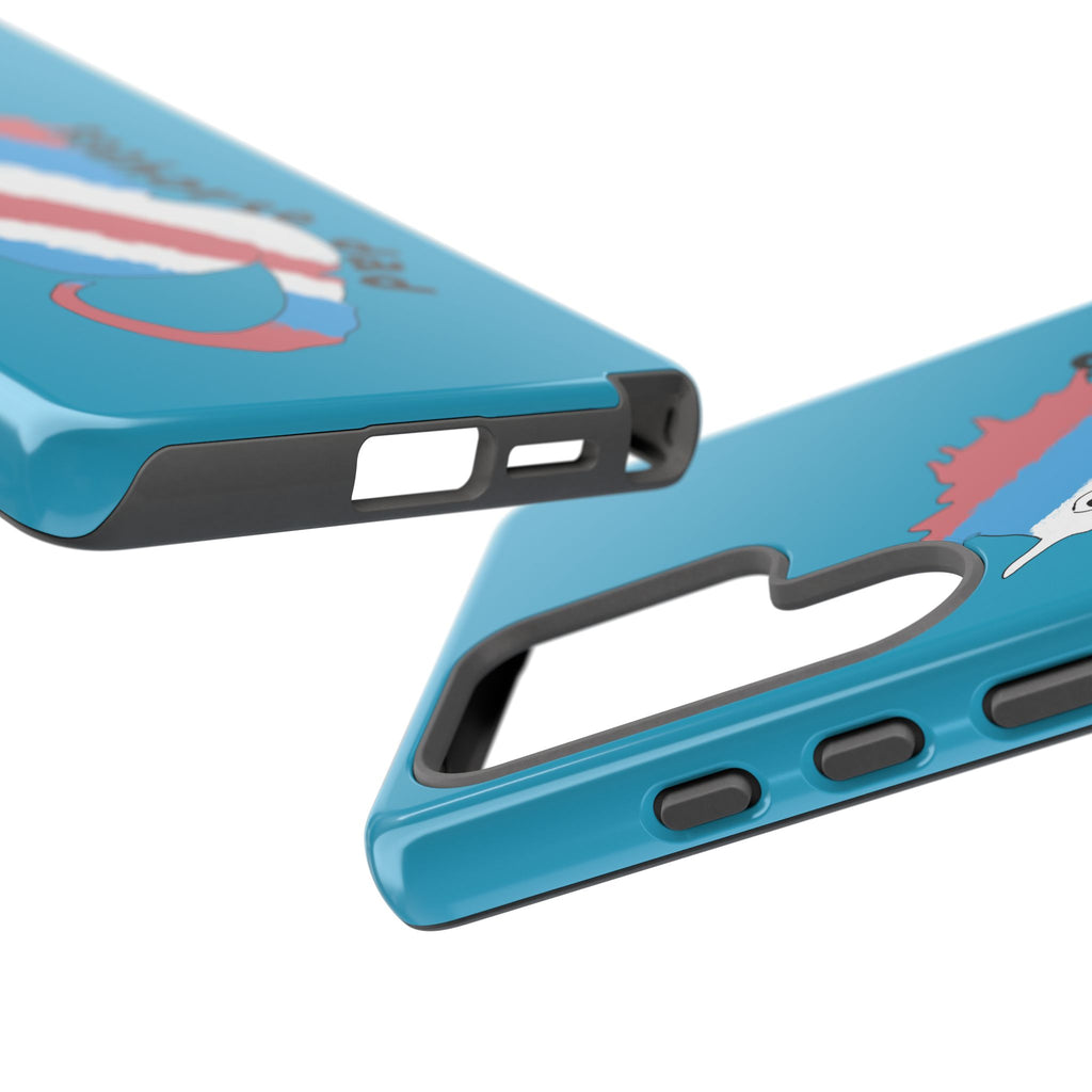 Seahorse Dad Phone Case — Blue Trans Pride Seahorse Protective Cover