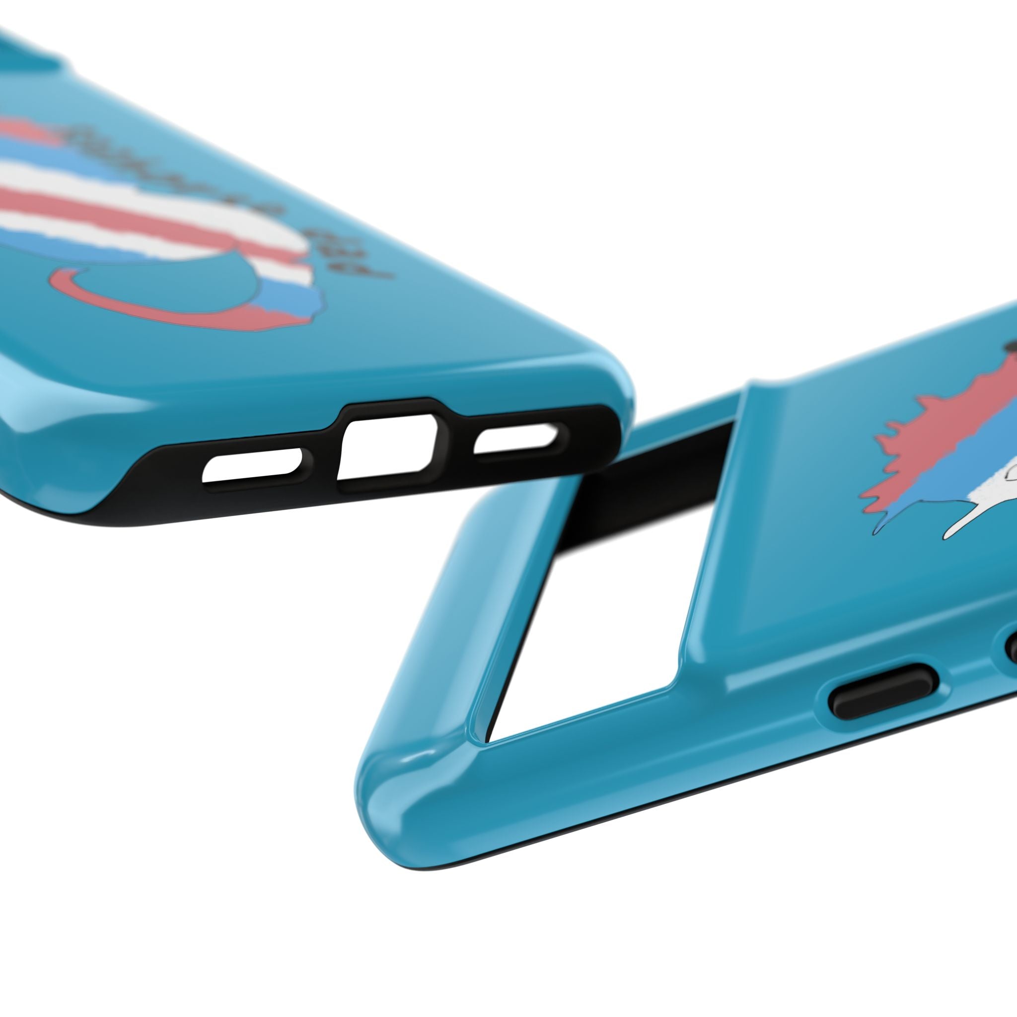 Seahorse Dad Phone Case — Blue Trans Pride Seahorse Protective Cover