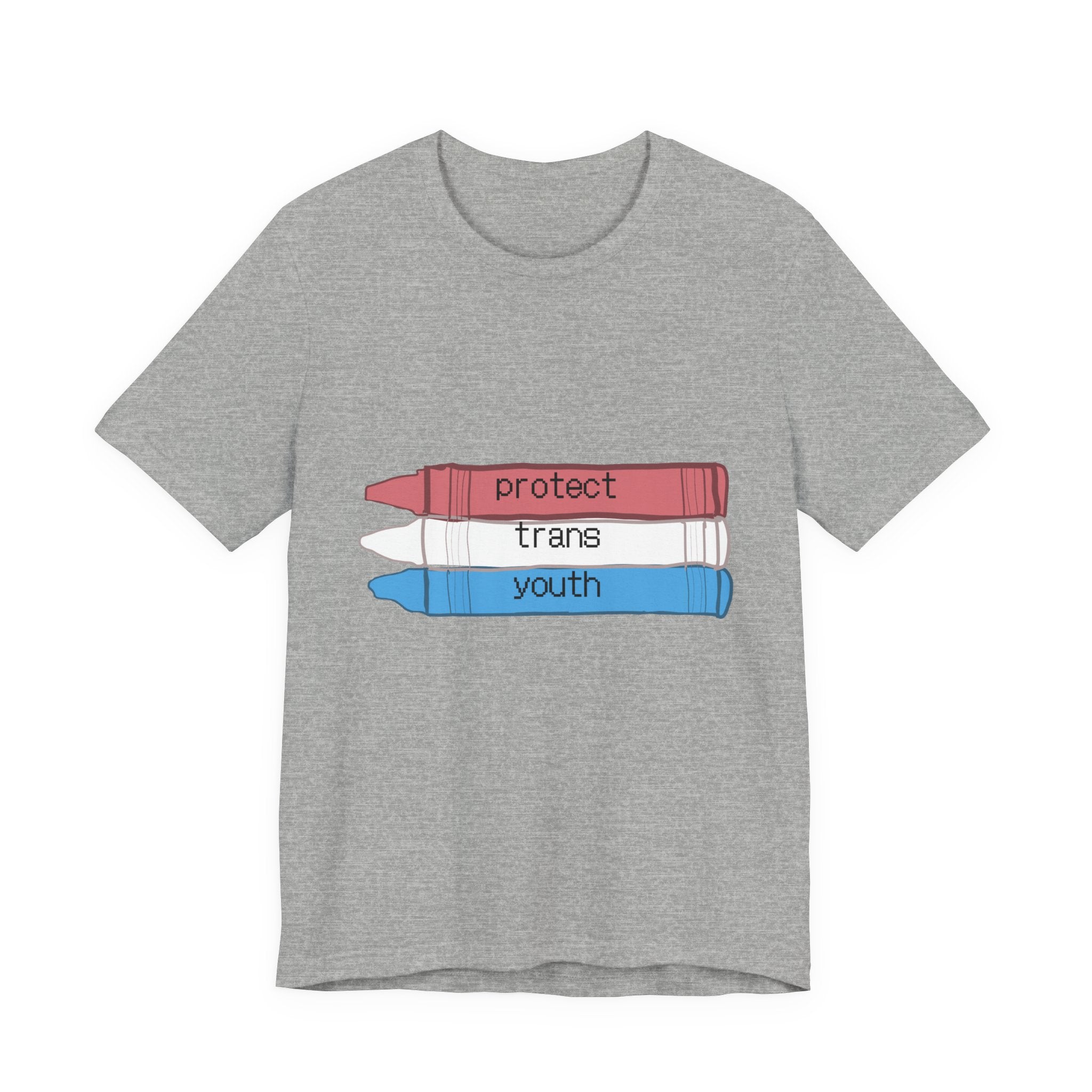 Protect Trans Youth T-Shirt — Transgender Pride Crayon Design