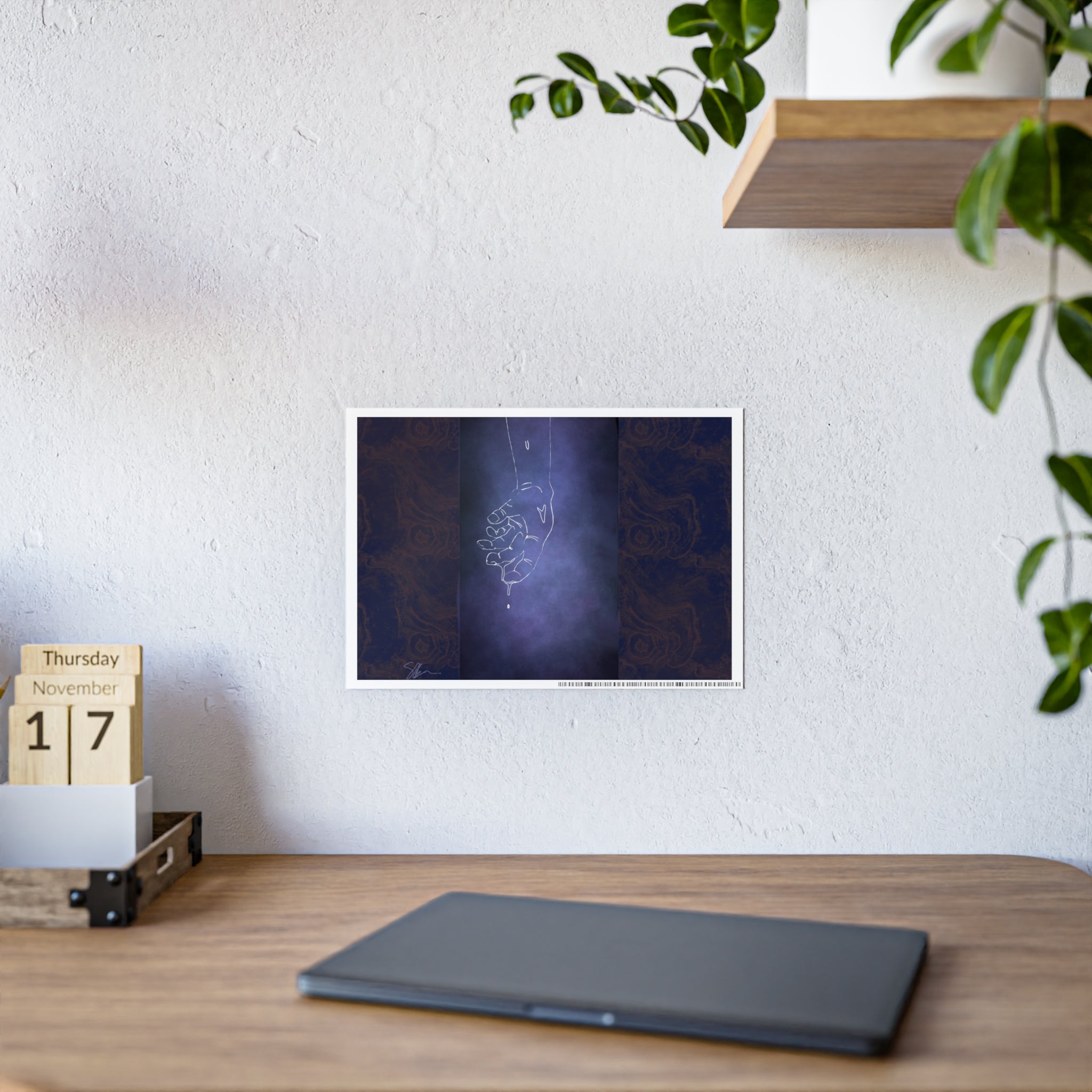 Celestial Hold Gloss Poster — Minimal Constellation Line Art Wall Print