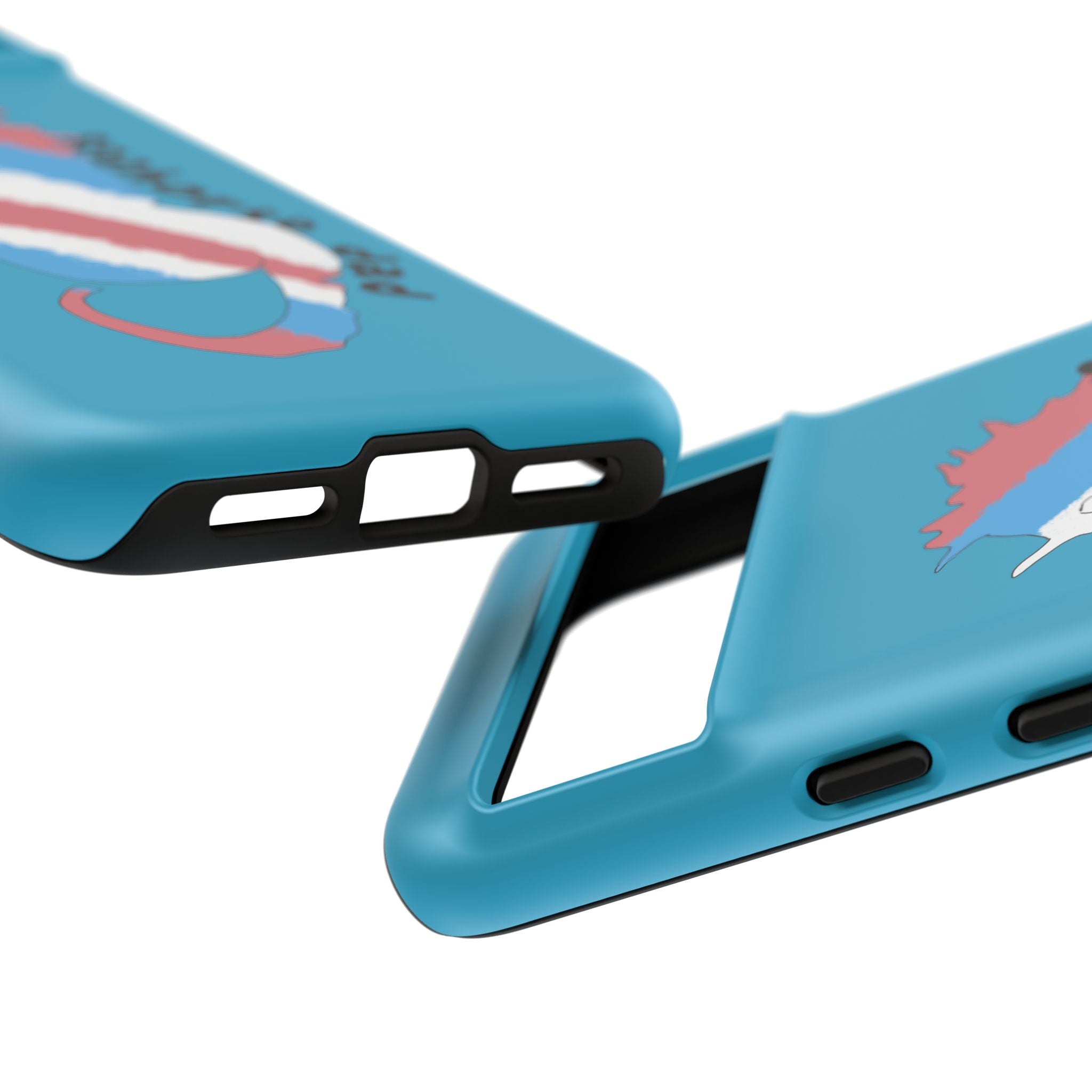 Seahorse Dad Phone Case — Blue Trans Pride Seahorse Protective Cover