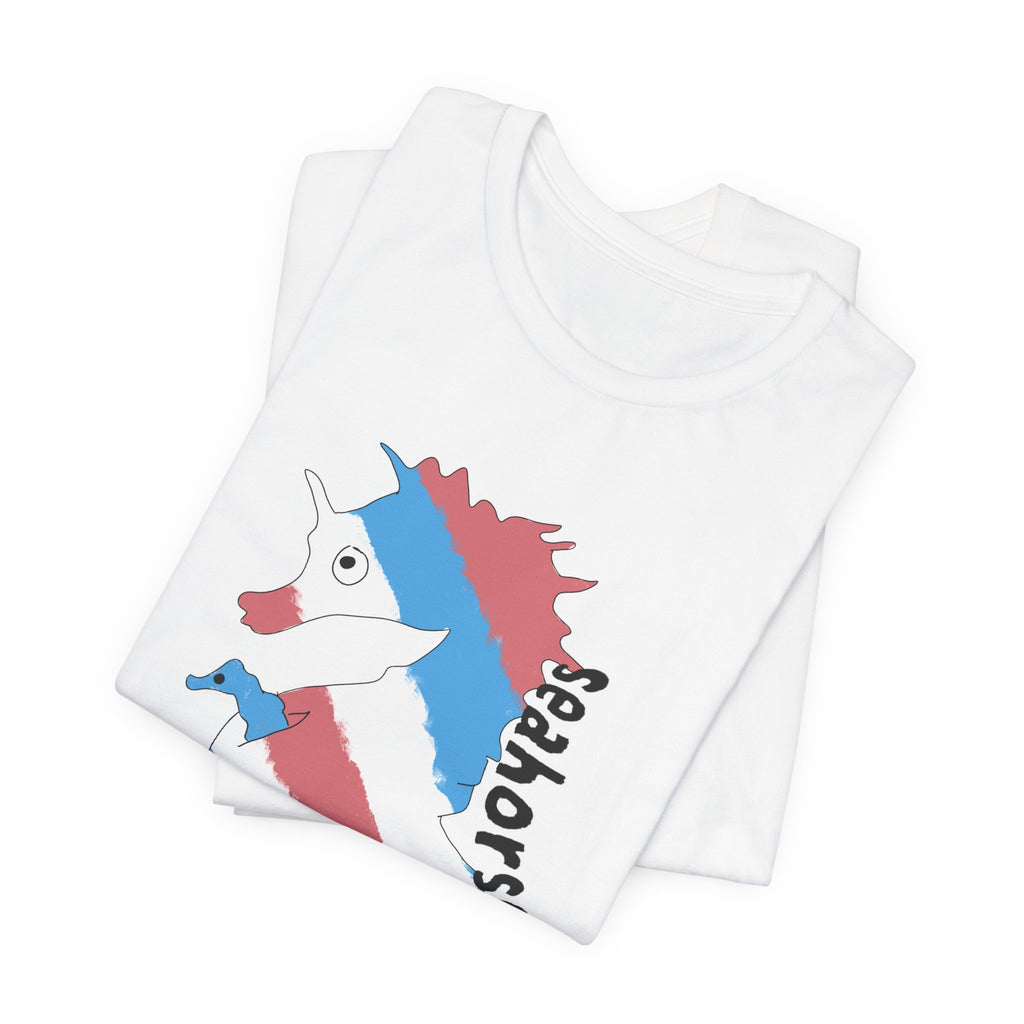 Seahorse Dad T‑Shirt —trans pride Seahorse Father's Day Tee