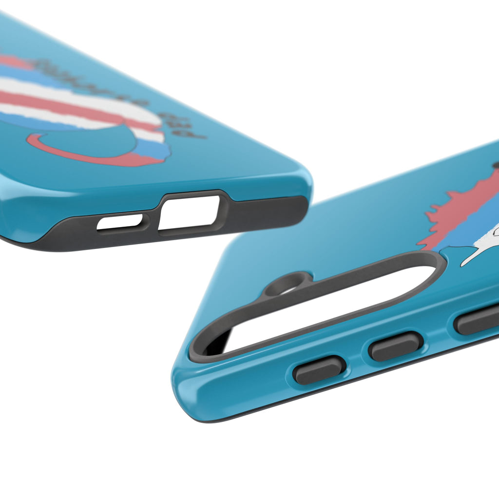 Seahorse Dad Phone Case — Blue Trans Pride Seahorse Protective Cover