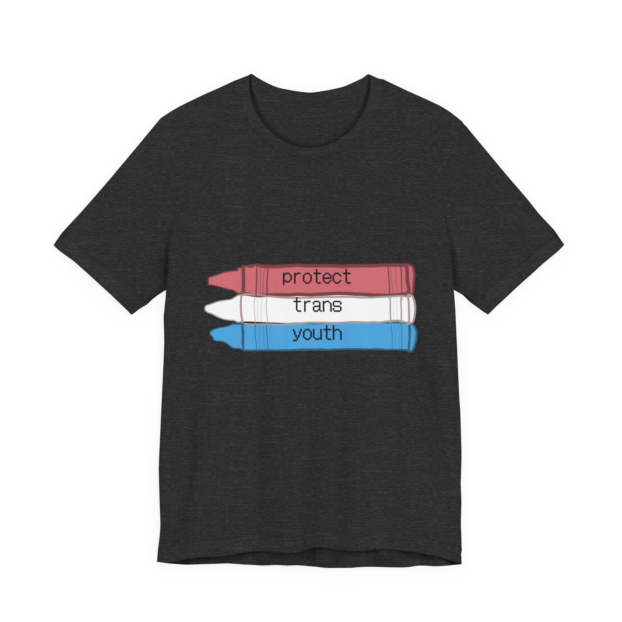 Protect Trans Youth T-Shirt — Transgender Pride Crayon Design