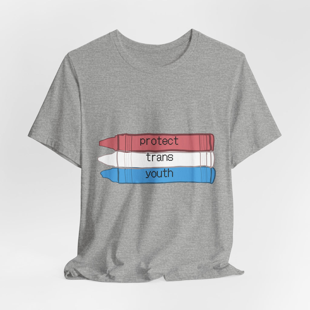 Protect Trans Youth T-Shirt — Transgender Pride Crayon Design
