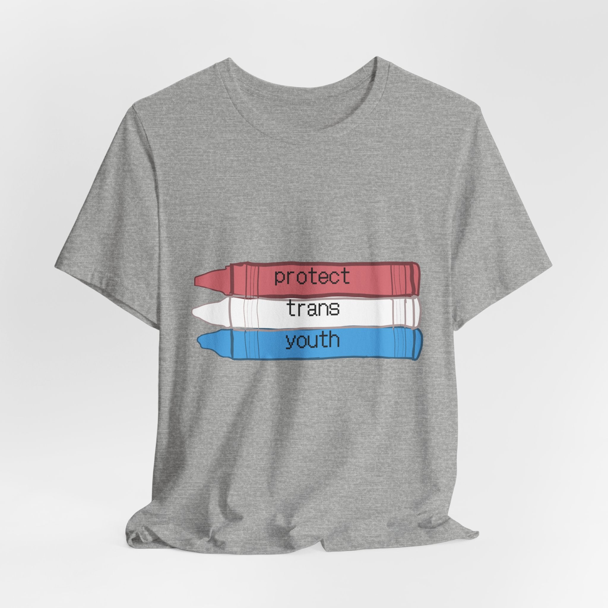 Protect Trans Youth T-Shirt — Transgender Pride Crayon Design