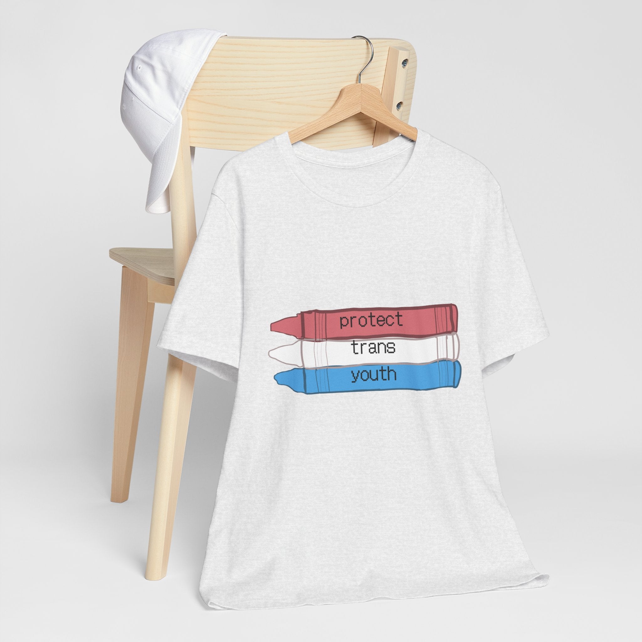 Protect Trans Youth T-Shirt — Transgender Pride Crayon Design