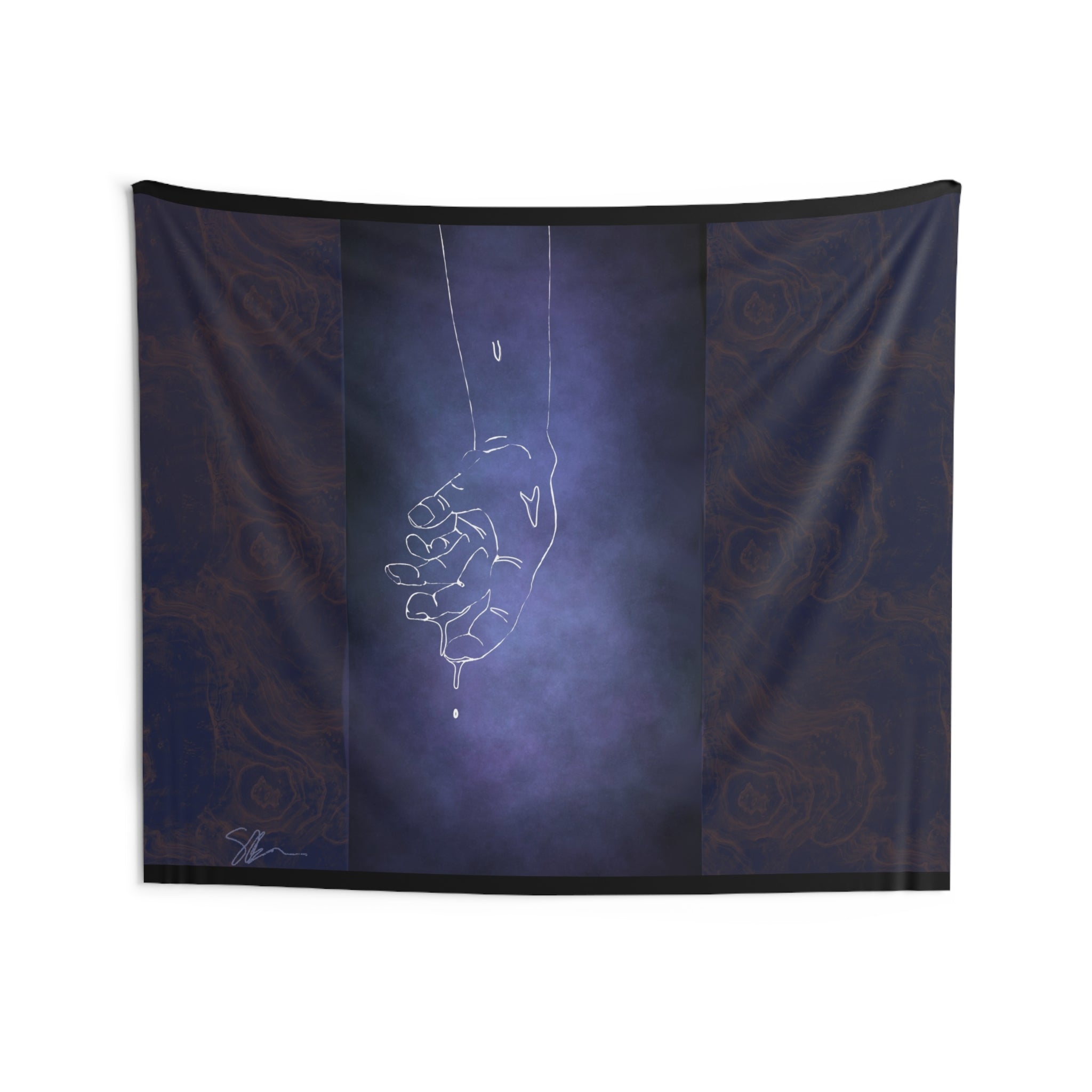 Celestial Hold Tapestry — Ethereal Wall Art for Bedroom & Meditation Space