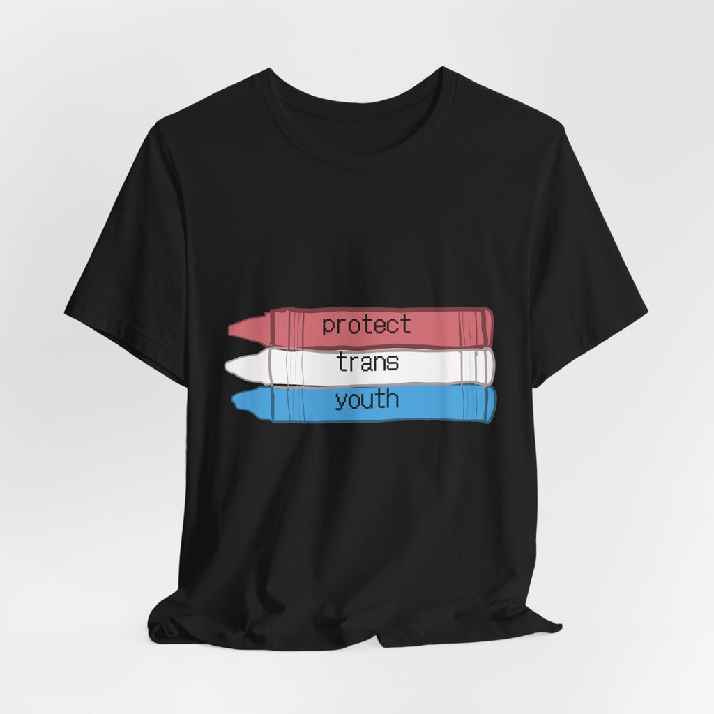 Protect Trans Youth T-Shirt — Transgender Pride Crayon Design