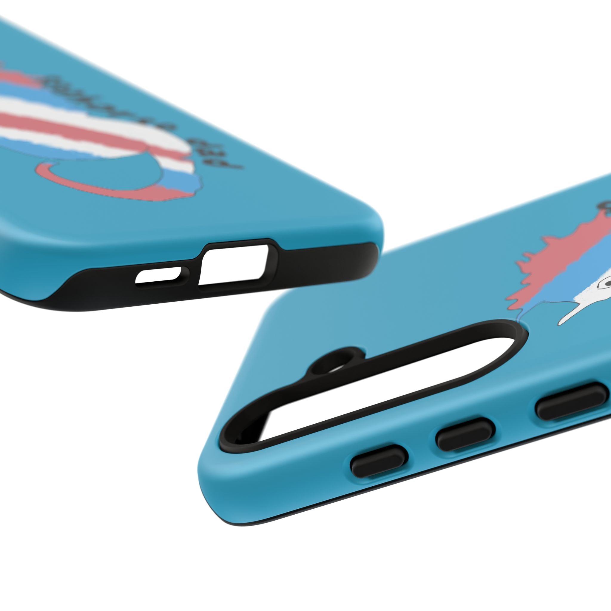 Seahorse Dad Phone Case — Blue Trans Pride Seahorse Protective Cover