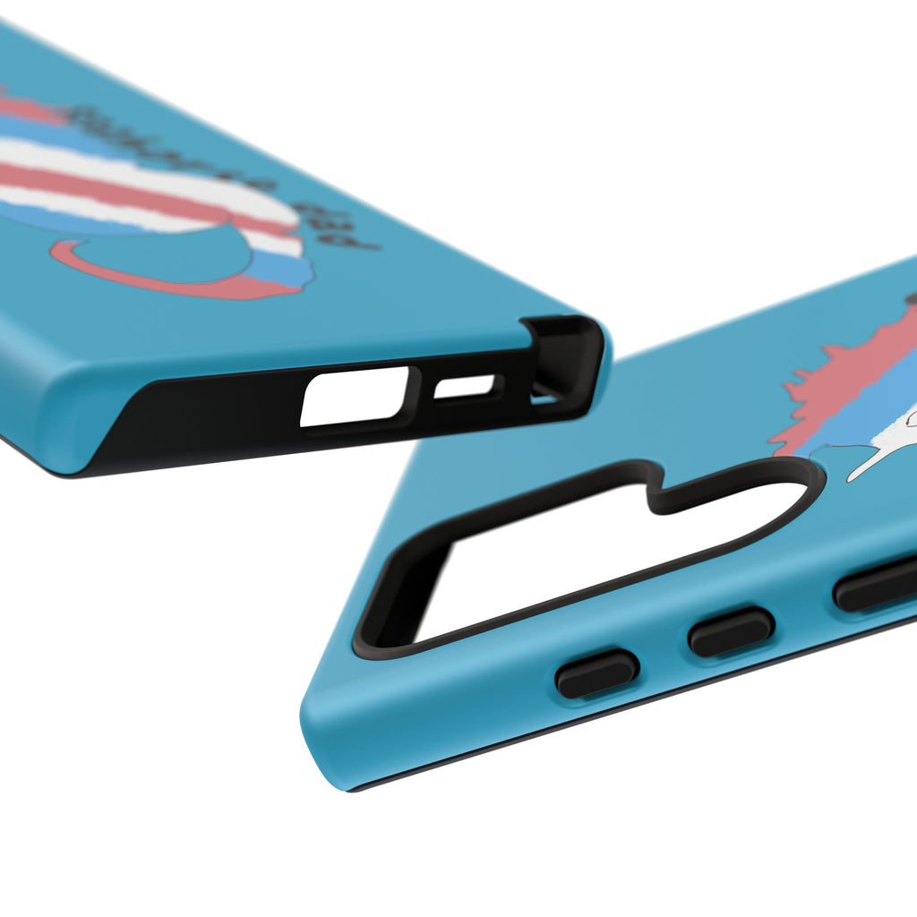 Seahorse Dad Phone Case — Blue Trans Pride Seahorse Protective Cover