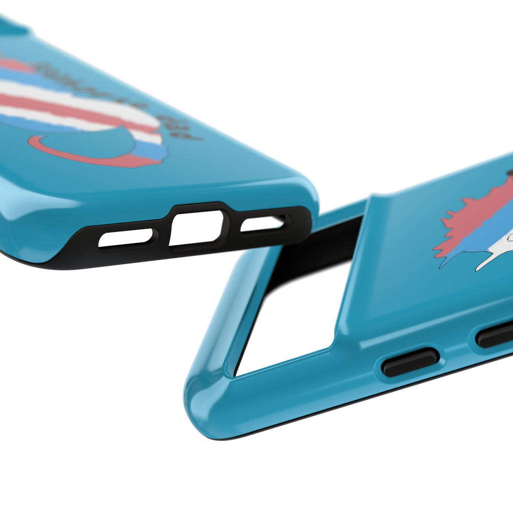 Seahorse Dad Phone Case — Blue Trans Pride Seahorse Protective Cover