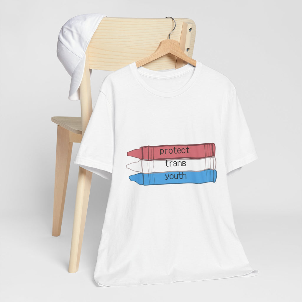 Protect Trans Youth T-Shirt — Transgender Pride Crayon Design