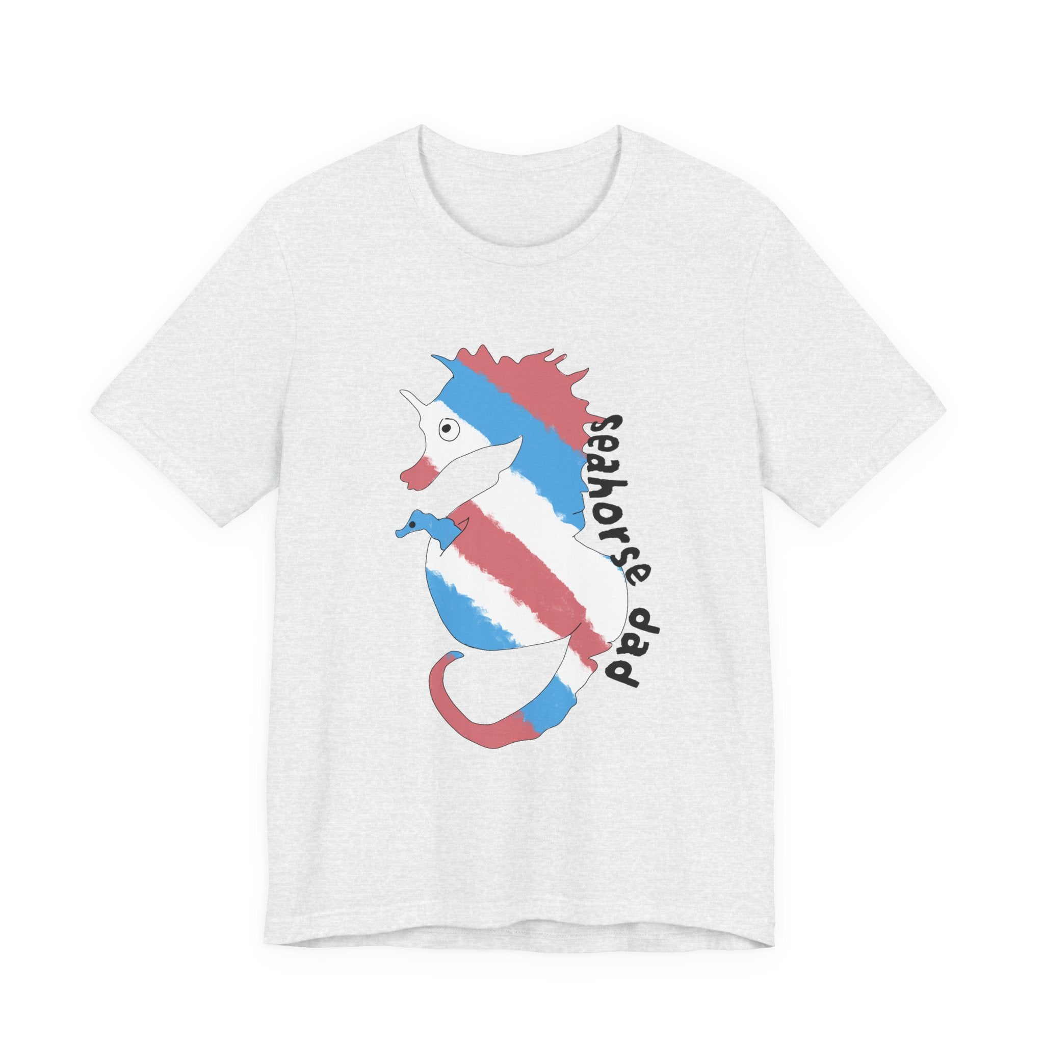 Seahorse Dad T‑Shirt —trans pride Seahorse Father's Day Tee