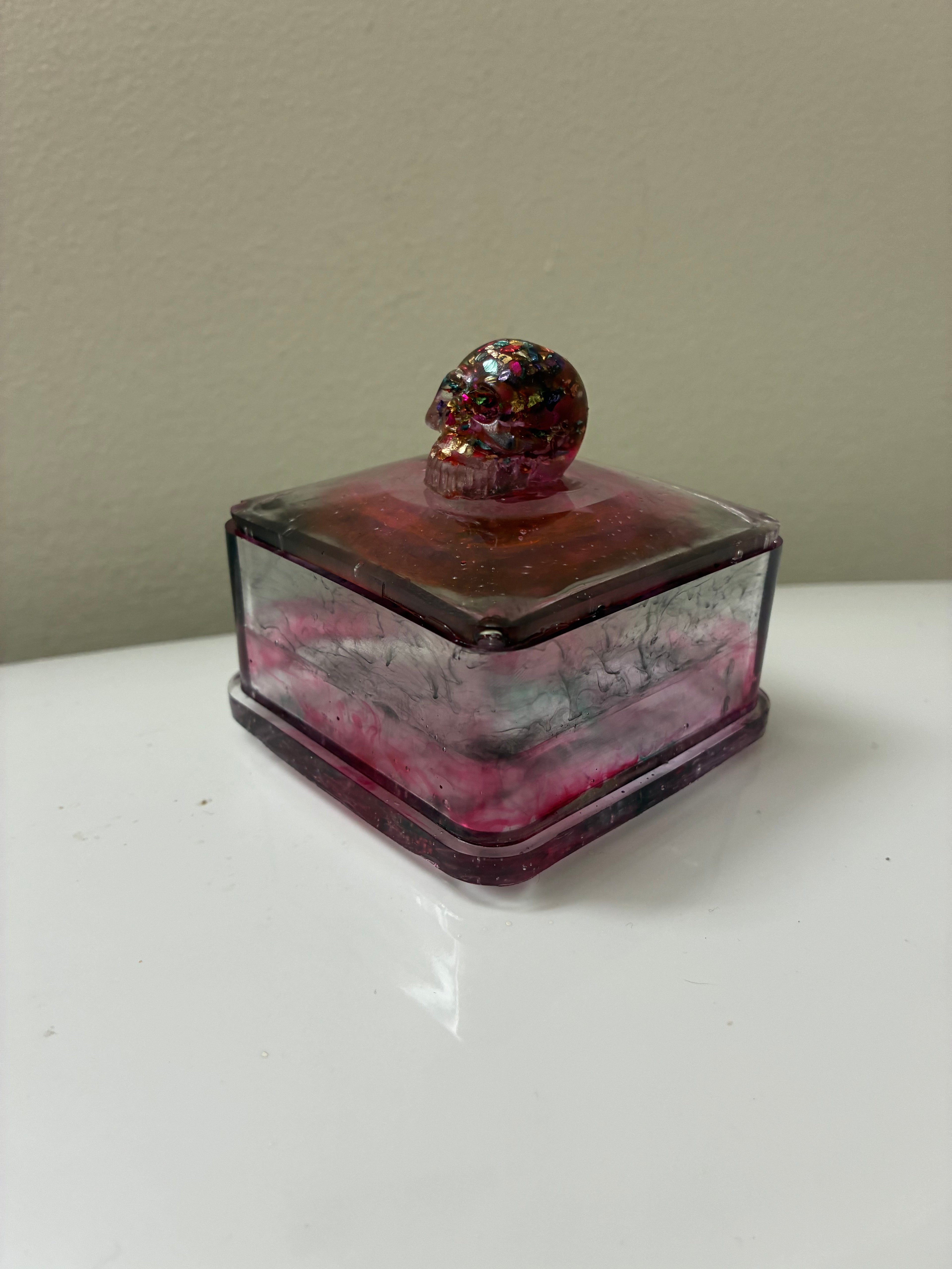 Pink Skull Trinket Box