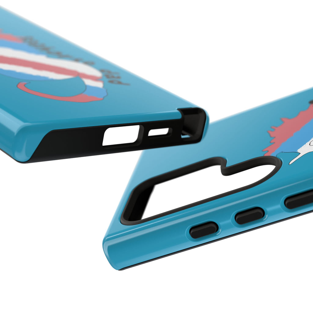 Seahorse Dad Phone Case — Blue Trans Pride Seahorse Protective Cover