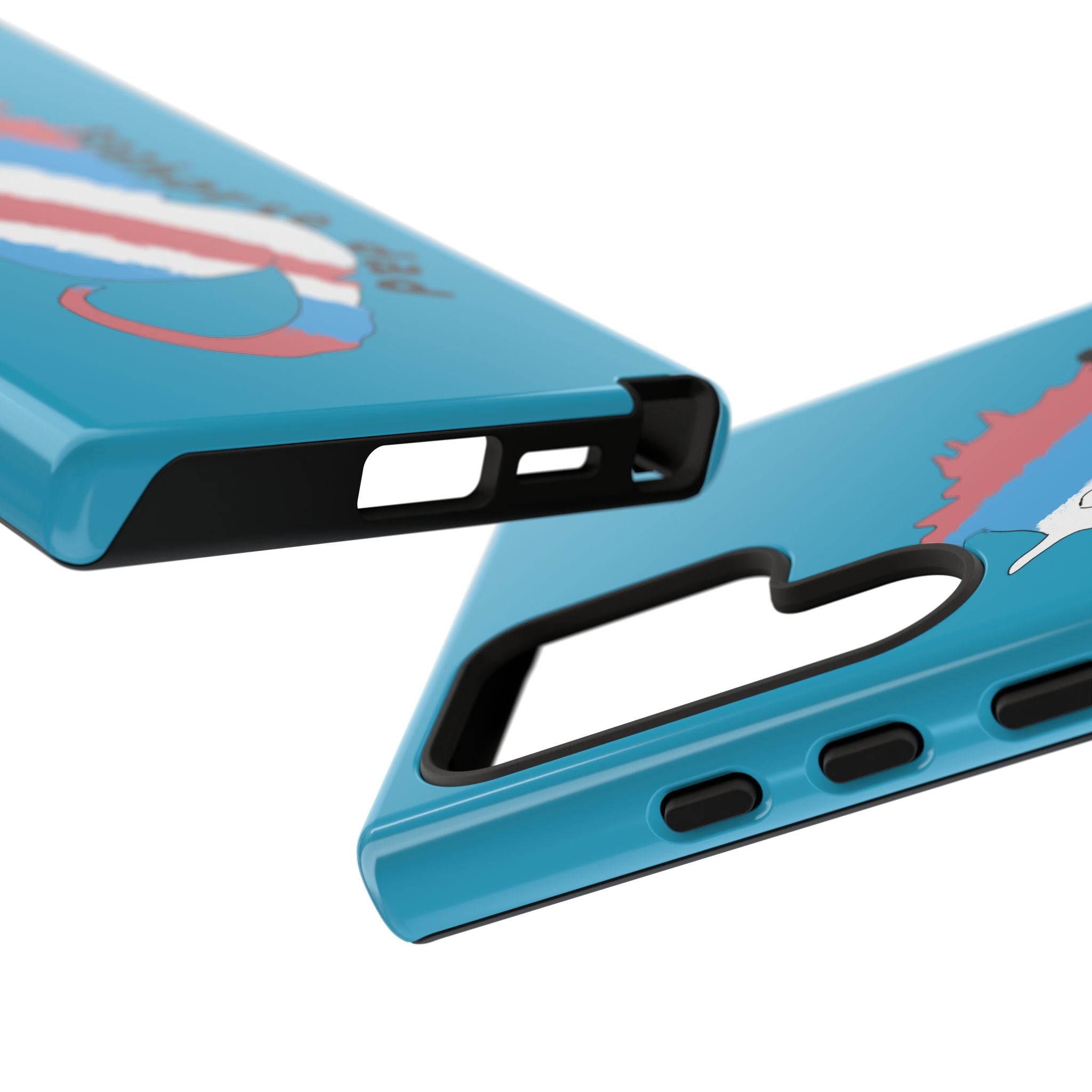 Seahorse Dad Phone Case — Blue Trans Pride Seahorse Protective Cover
