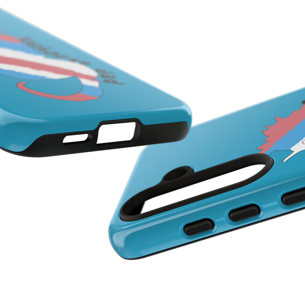 Seahorse Dad Phone Case — Blue Trans Pride Seahorse Protective Cover