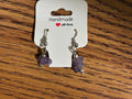 Raw amethyst gemstone dangle earrings