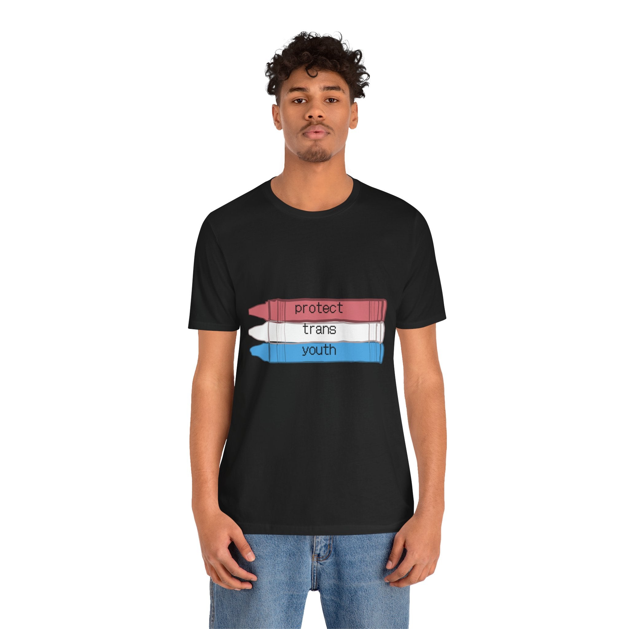 Protect Trans Youth T-Shirt — Transgender Pride Crayon Design