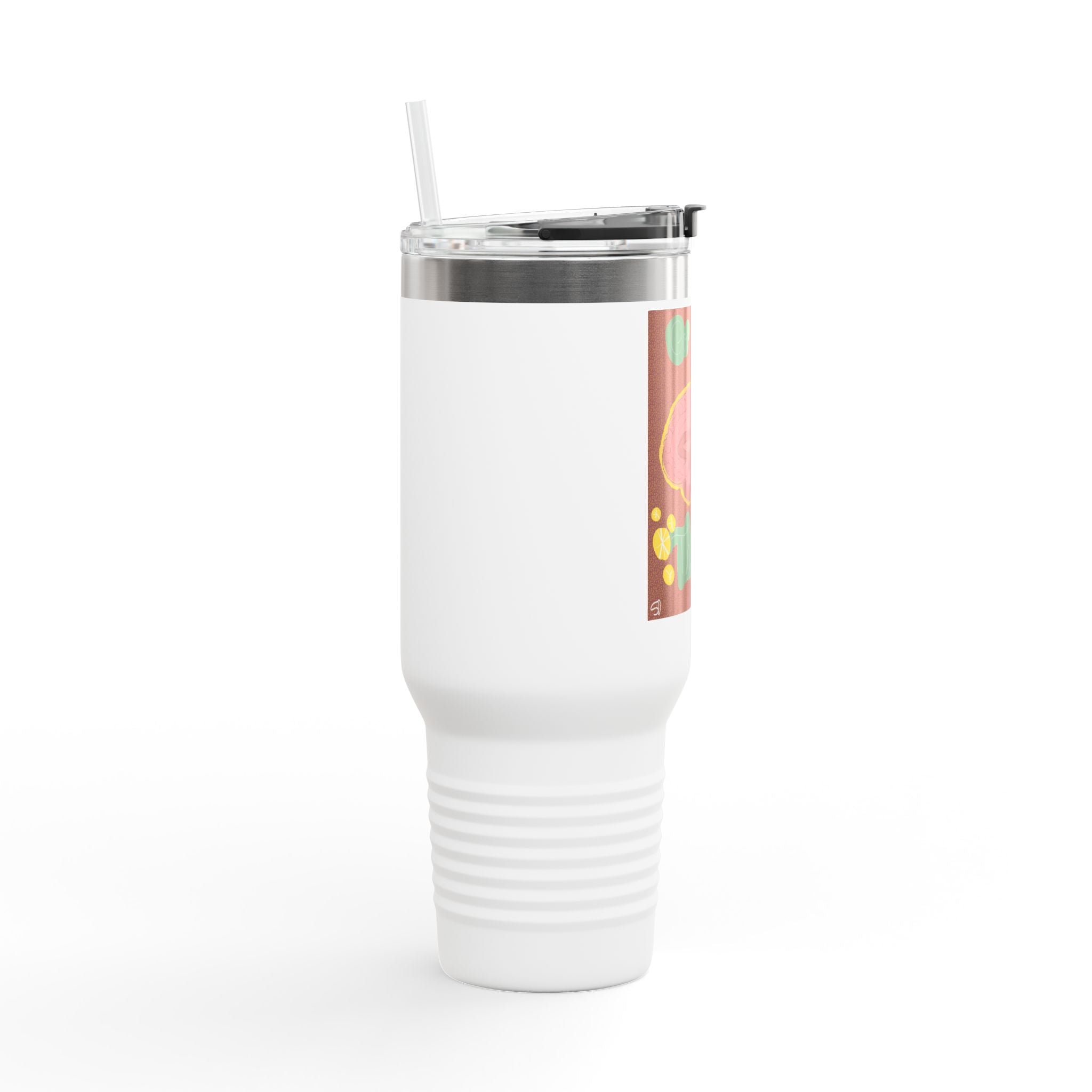 40oz Insulated Travel Mug – Brain Therapy Design, Funny Mental Health Awareness Tumbler