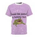 Please Be Patient My Tummy Hurts Frog T-Shirt — Cute Pastel AOP Tee
