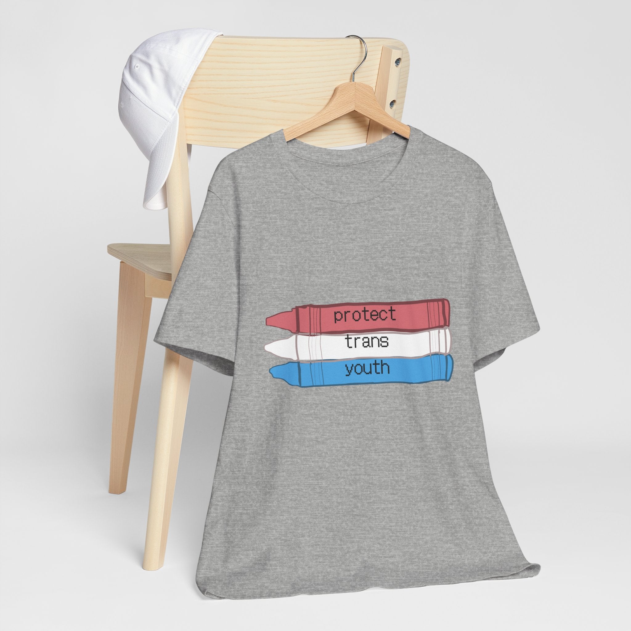 Protect Trans Youth T-Shirt — Transgender Pride Crayon Design