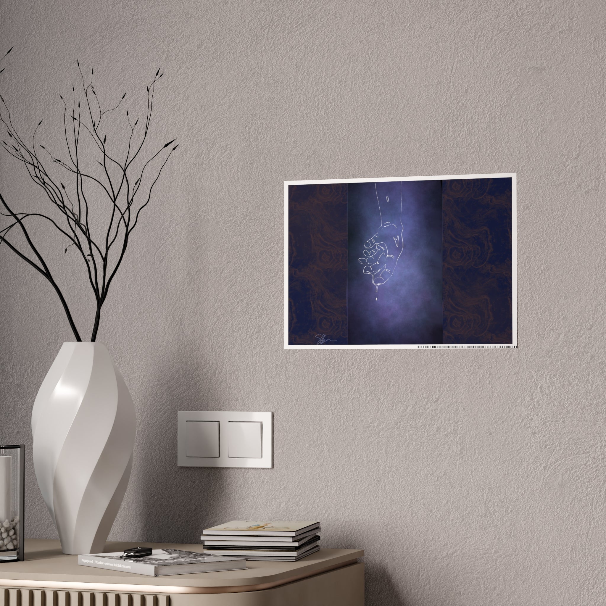 Celestial Hold Gloss Poster — Minimal Constellation Line Art Wall Print