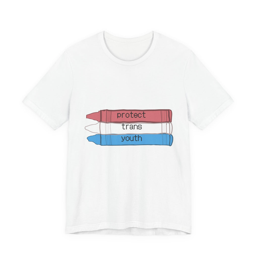 Protect Trans Youth T-Shirt — Transgender Pride Crayon Design