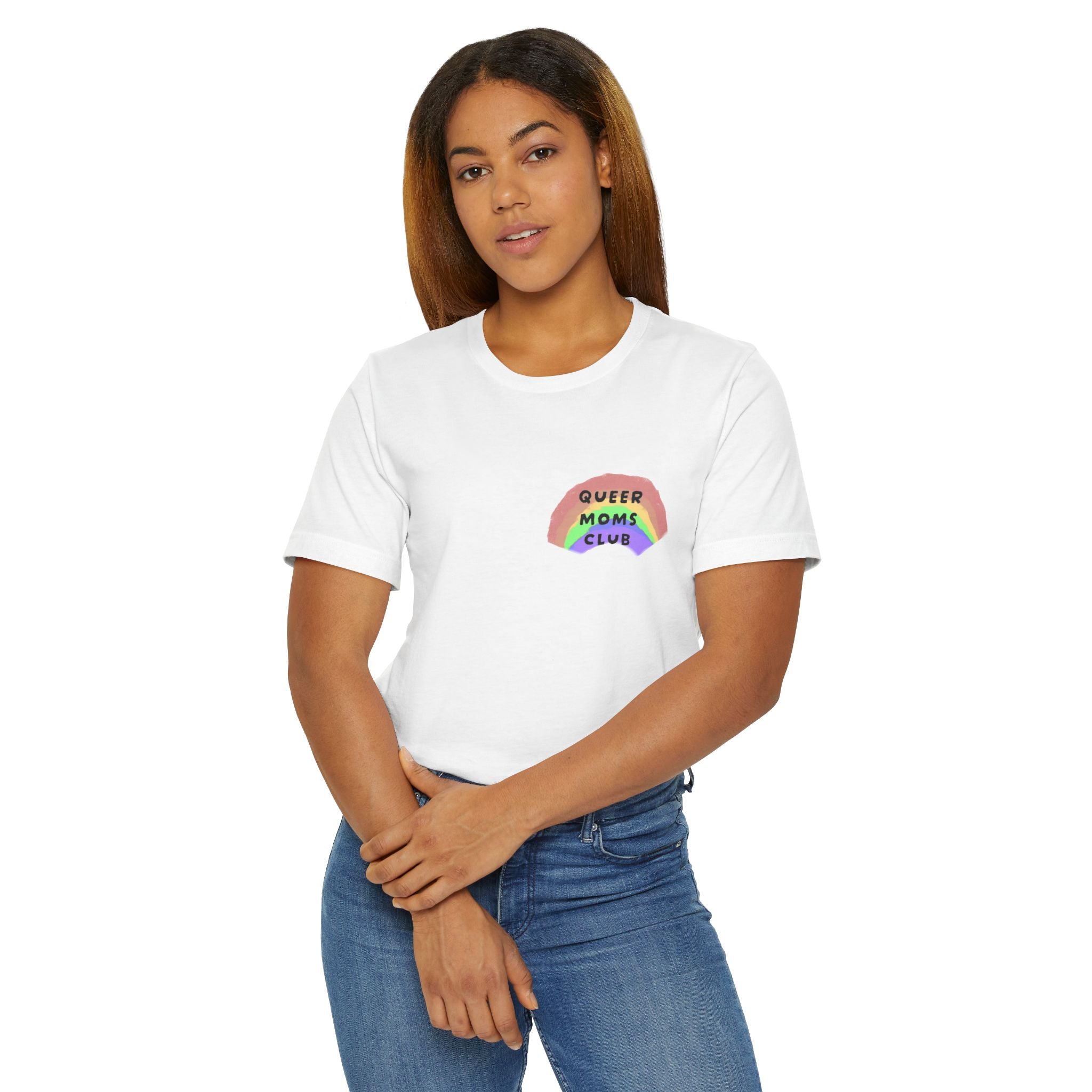 Queer Moms Club T-Shirt - Rainbow Pride Tee for LGBTQ+ Moms