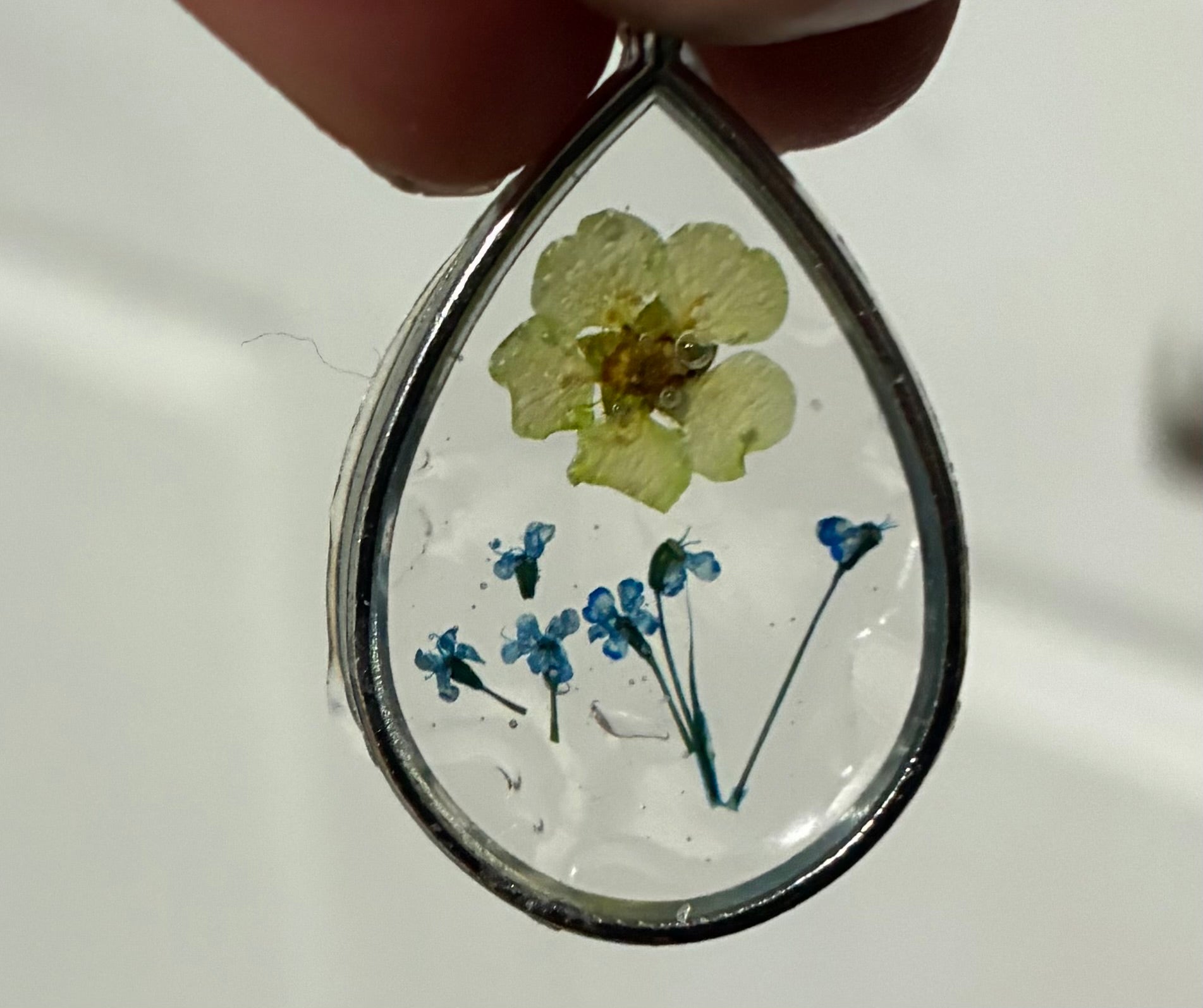 Lapis Lazuli Heart Bag Charm with Floral Bezel Accent