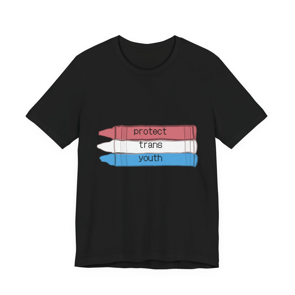 Protect Trans Youth T-Shirt — Transgender Pride Crayon Design