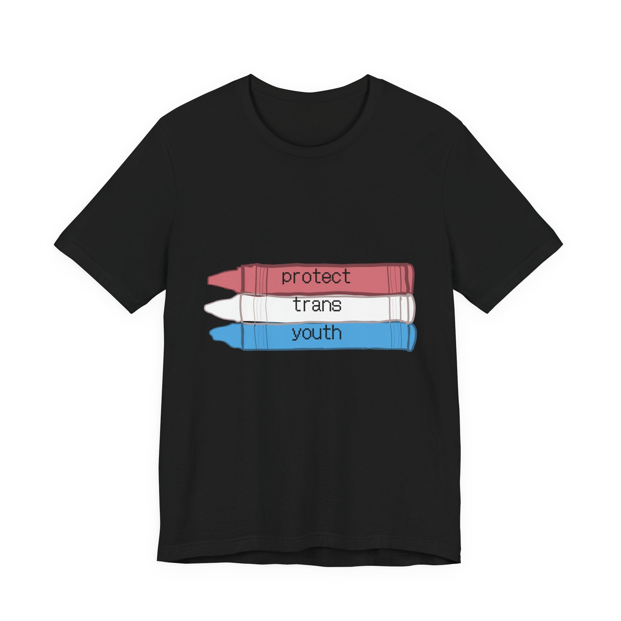 Protect Trans Youth T-Shirt — Transgender Pride Crayon Design