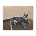 Grey Cat Painting Canvas Print — Matte Stretched Wall Art