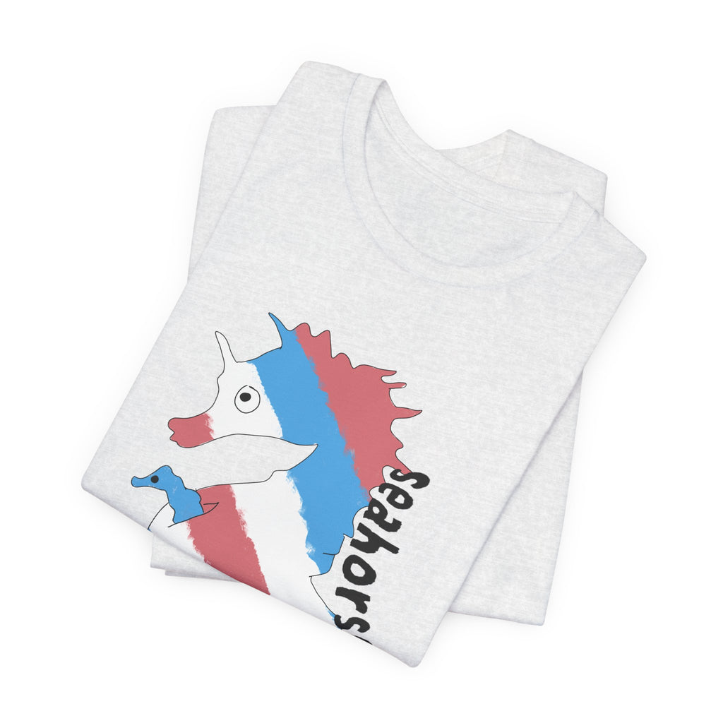 Seahorse Dad T‑Shirt —trans pride Seahorse Father's Day Tee