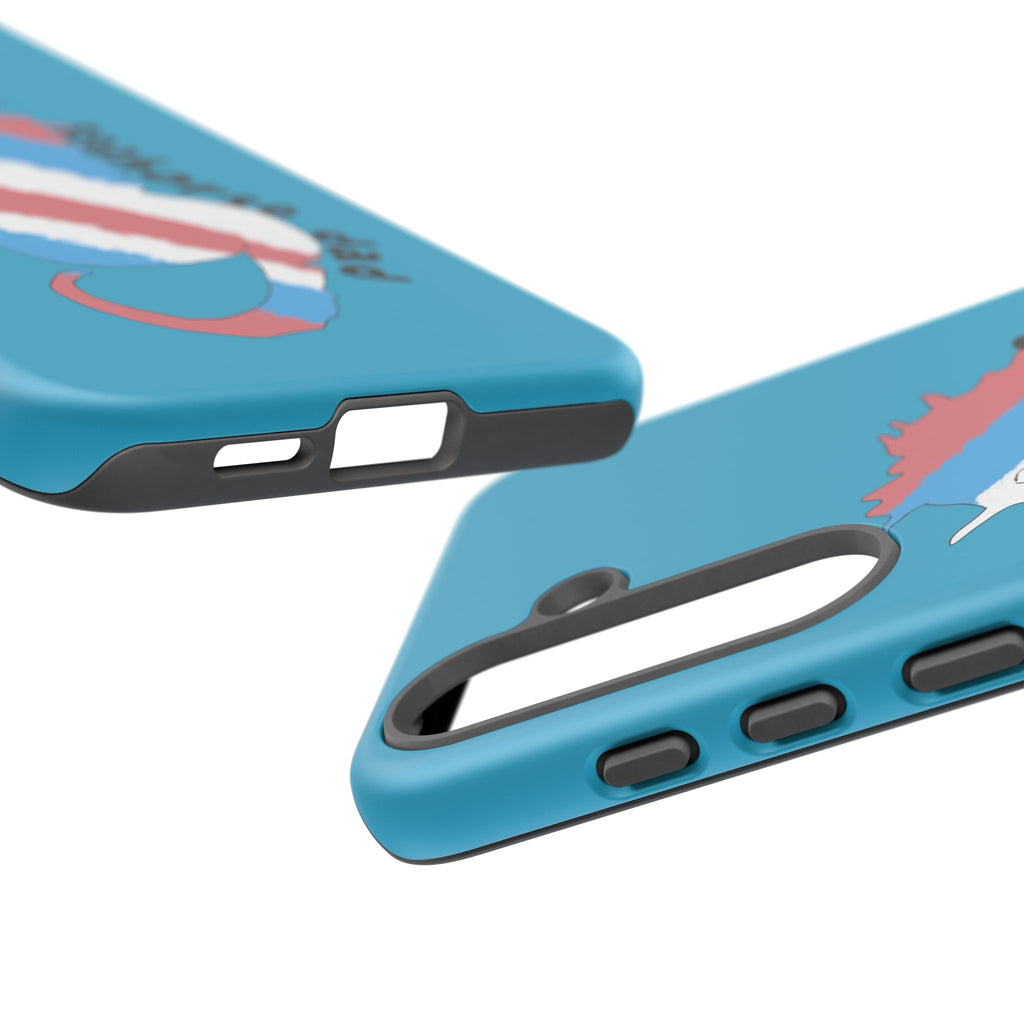 Seahorse Dad Phone Case — Blue Trans Pride Seahorse Protective Cover