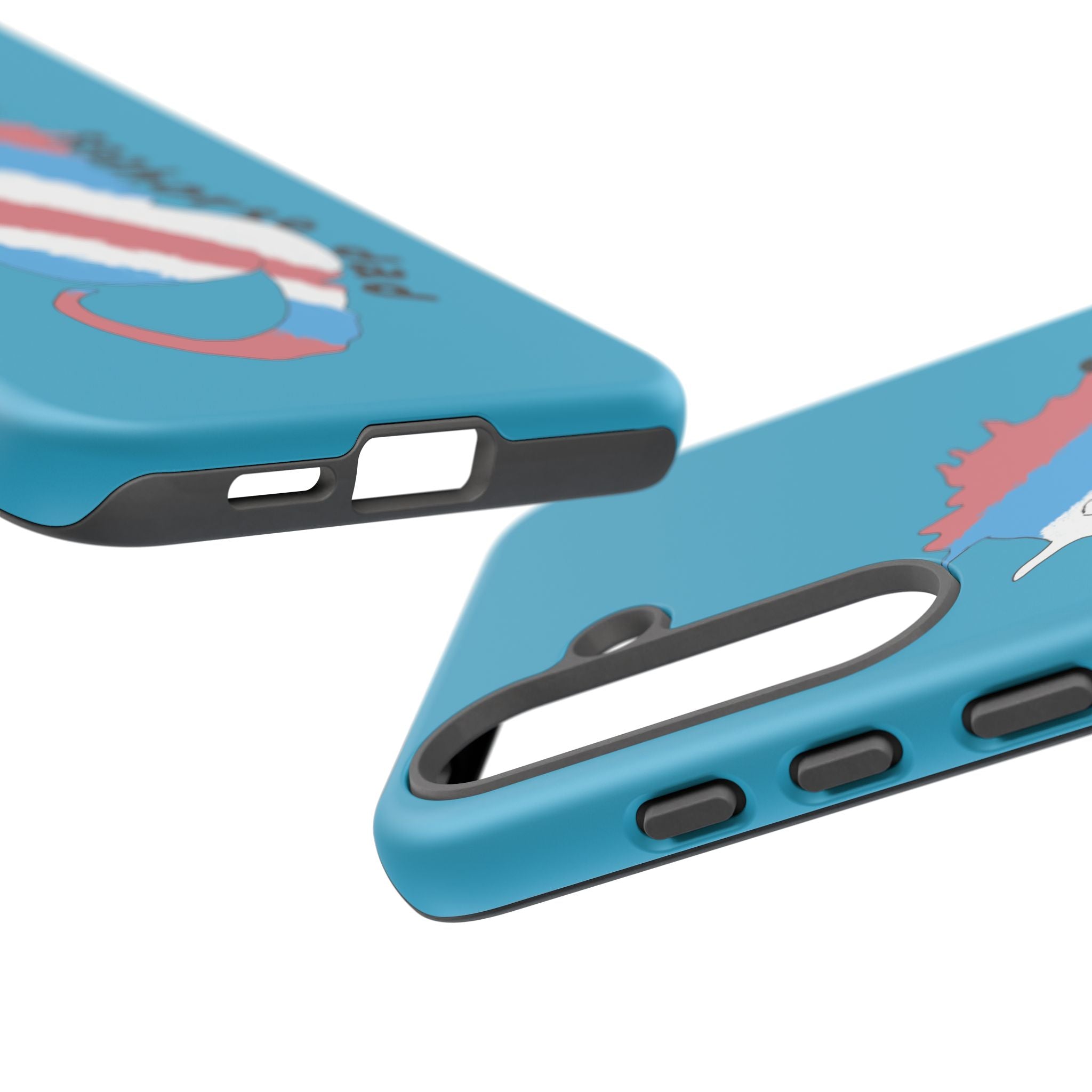 Seahorse Dad Phone Case — Blue Trans Pride Seahorse Protective Cover