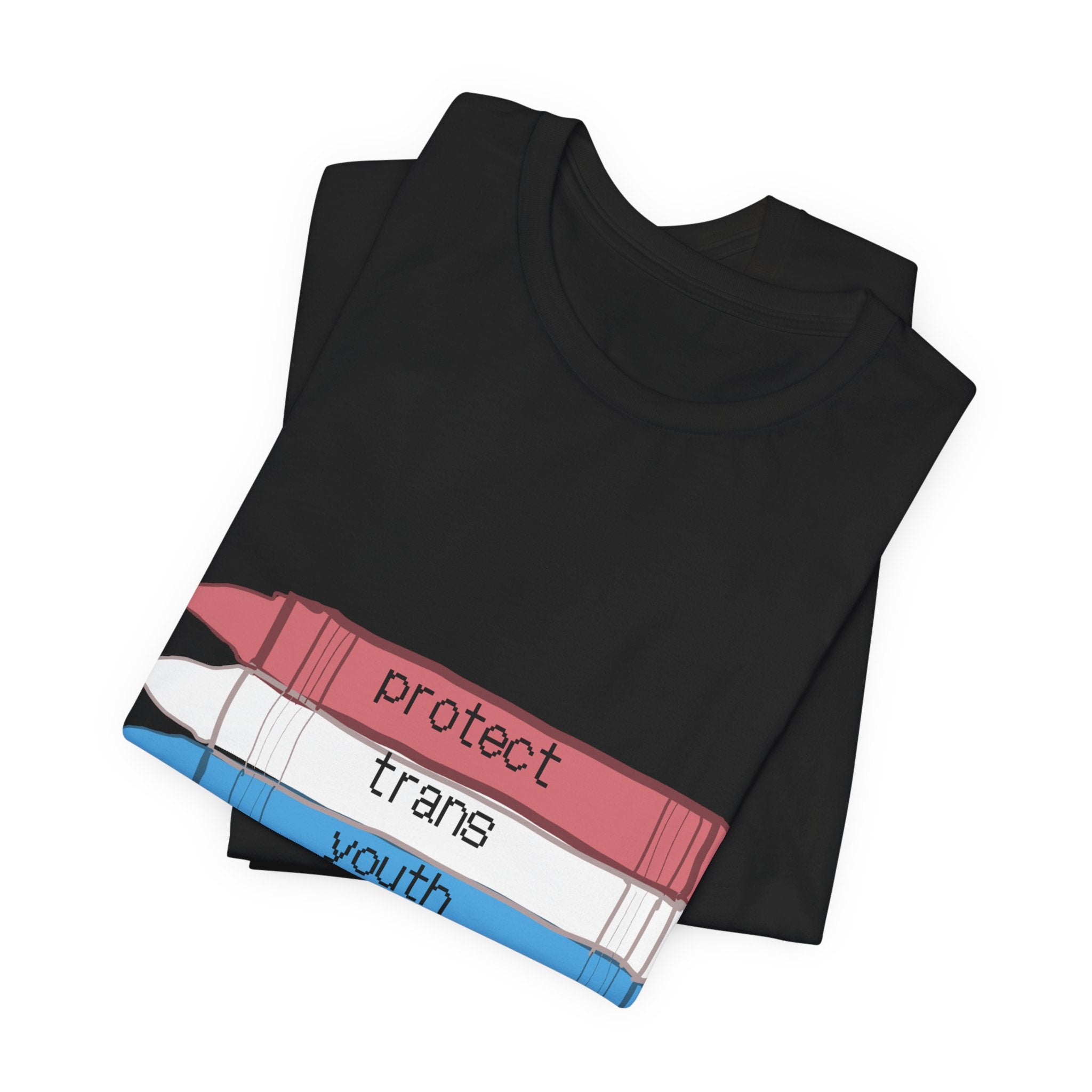 Protect Trans Youth T-Shirt — Transgender Pride Crayon Design