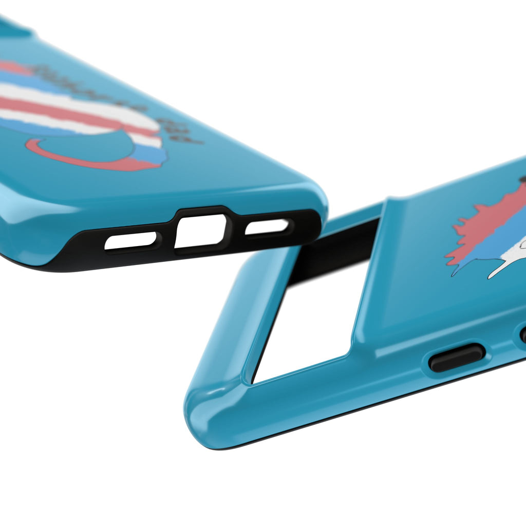 Seahorse Dad Phone Case — Blue Trans Pride Seahorse Protective Cover