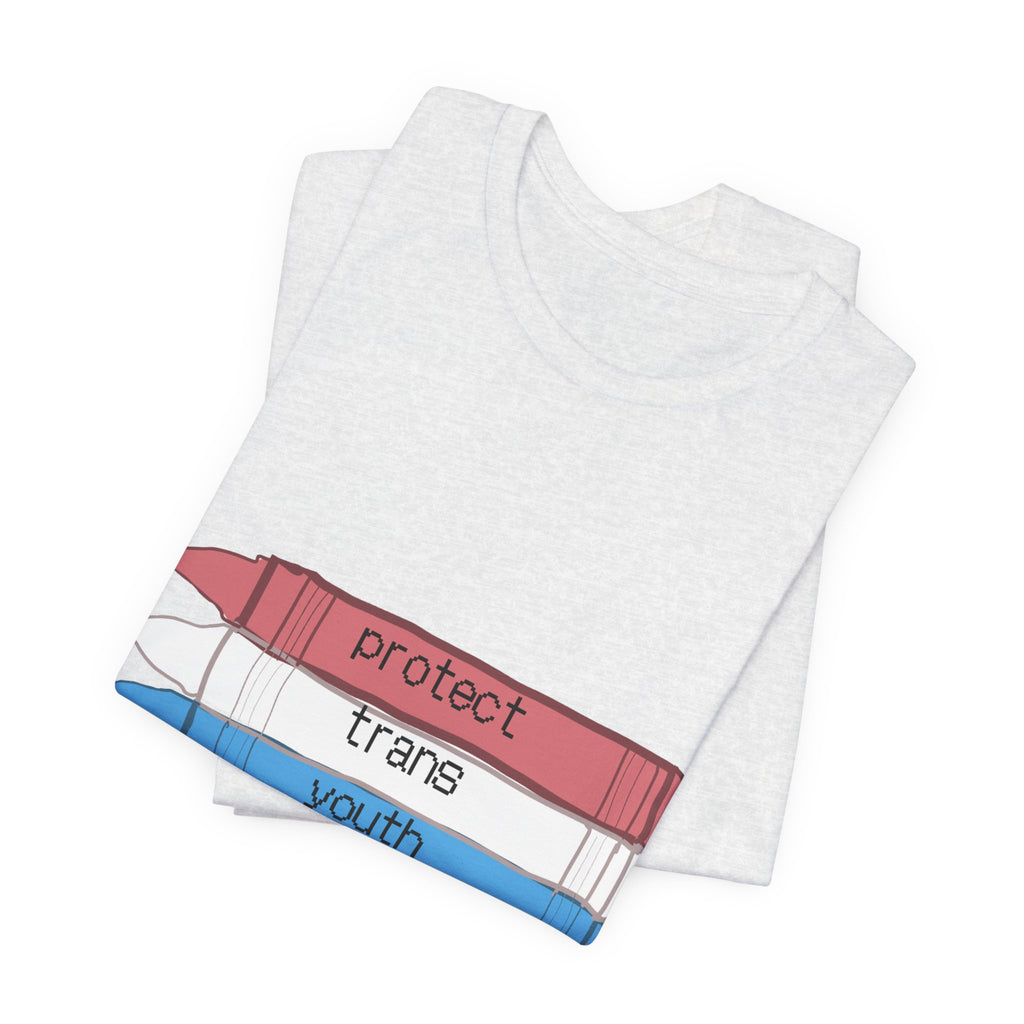 Protect Trans Youth T-Shirt — Transgender Pride Crayon Design