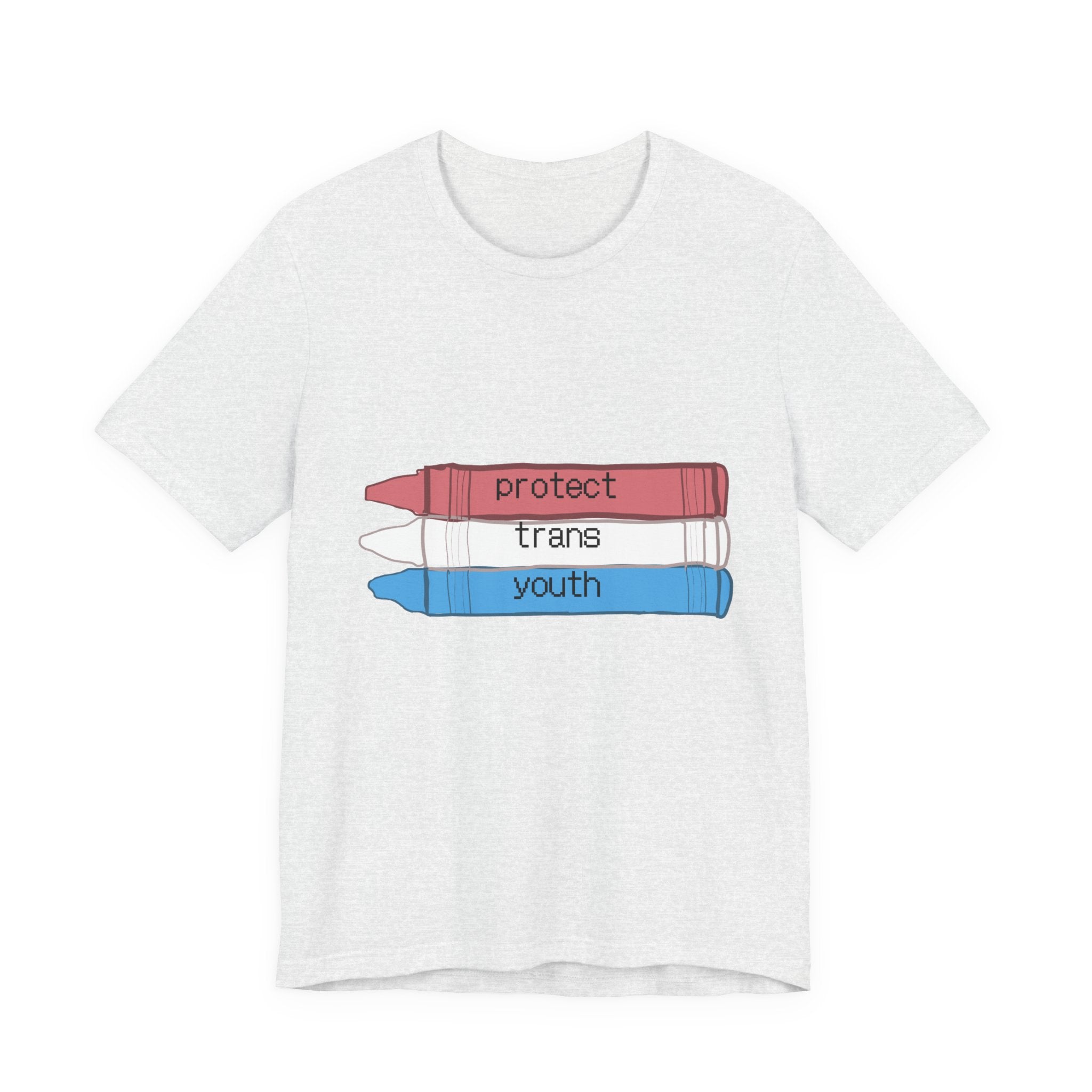 Protect Trans Youth T-Shirt — Transgender Pride Crayon Design