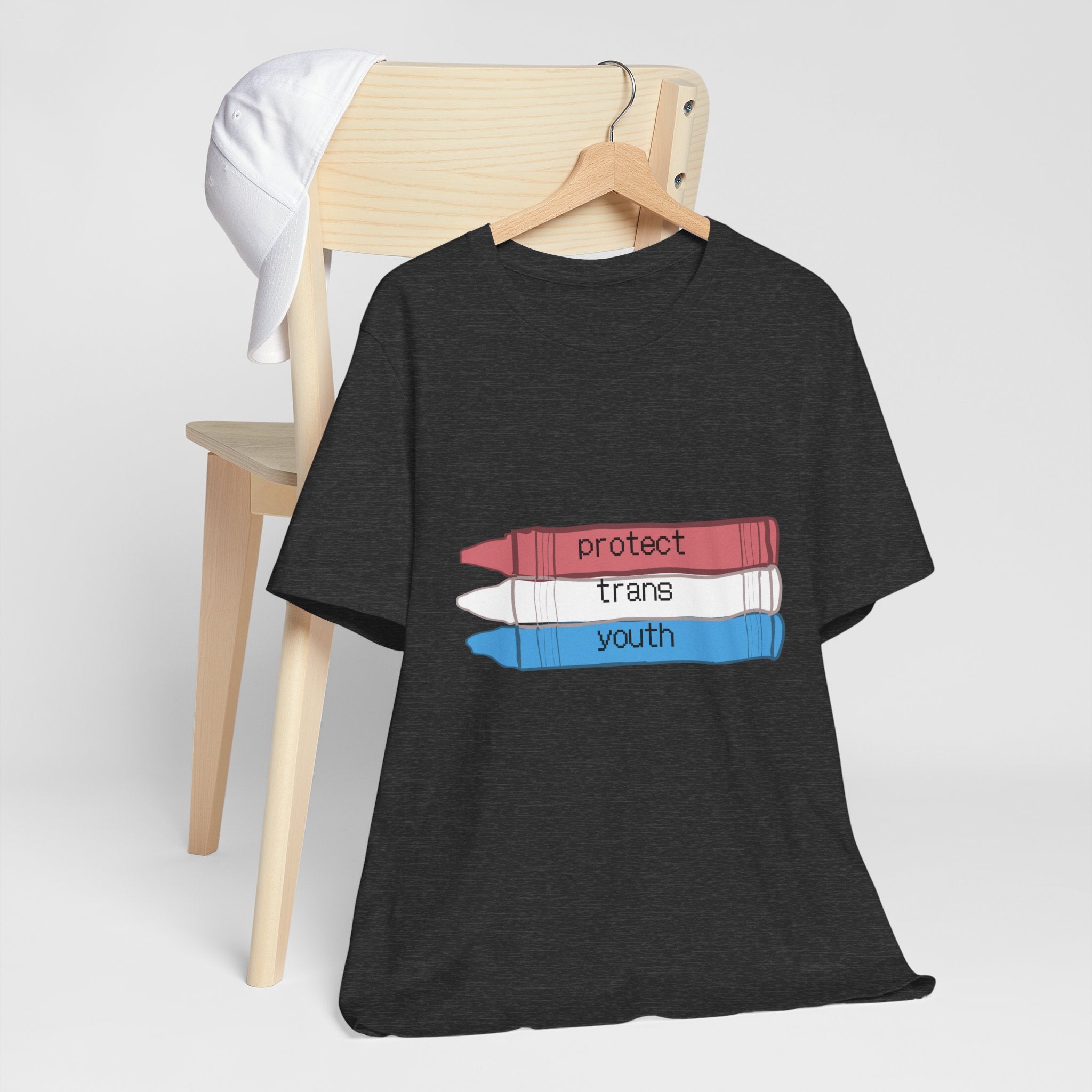 Protect Trans Youth T-Shirt — Transgender Pride Crayon Design