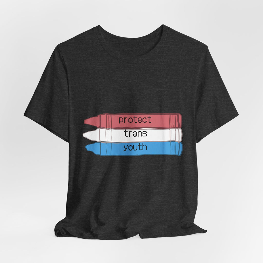 Protect Trans Youth T-Shirt — Transgender Pride Crayon Design
